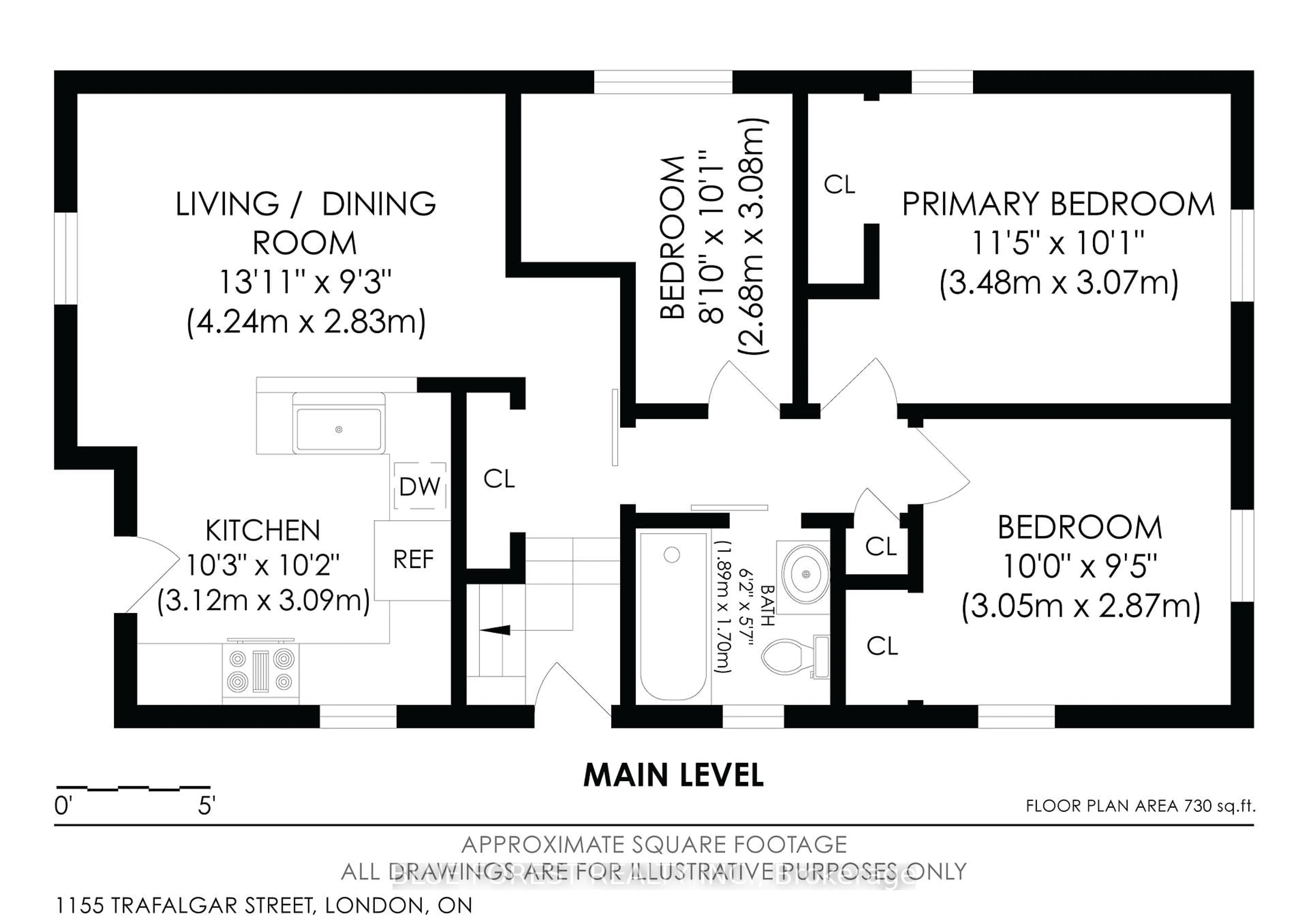 Floor plan for 1155 Trafalgar St, London East Ontario N5Z 1H3