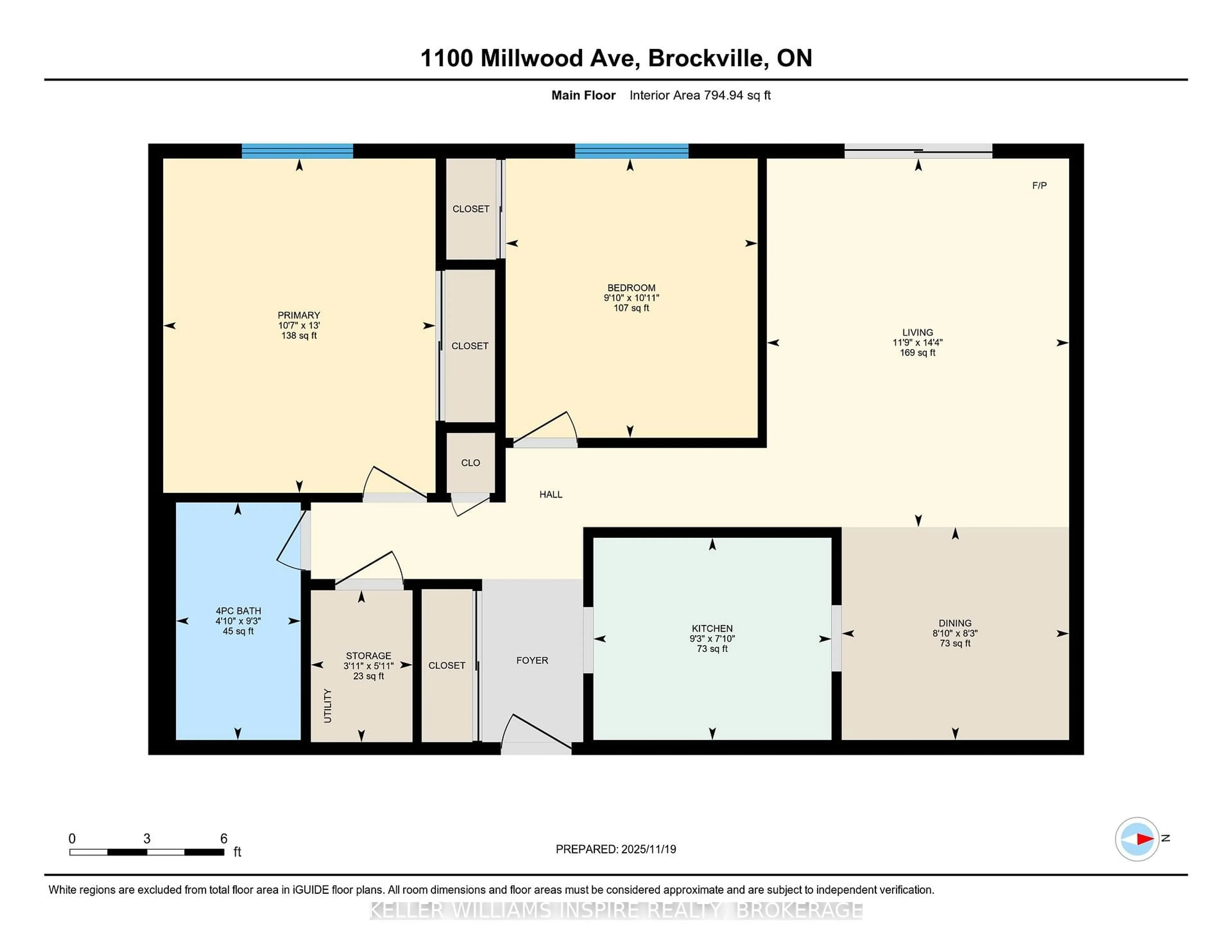 Floor plan for 1100 Millwood Ave #211, Brockville Ontario K6V 6Z3