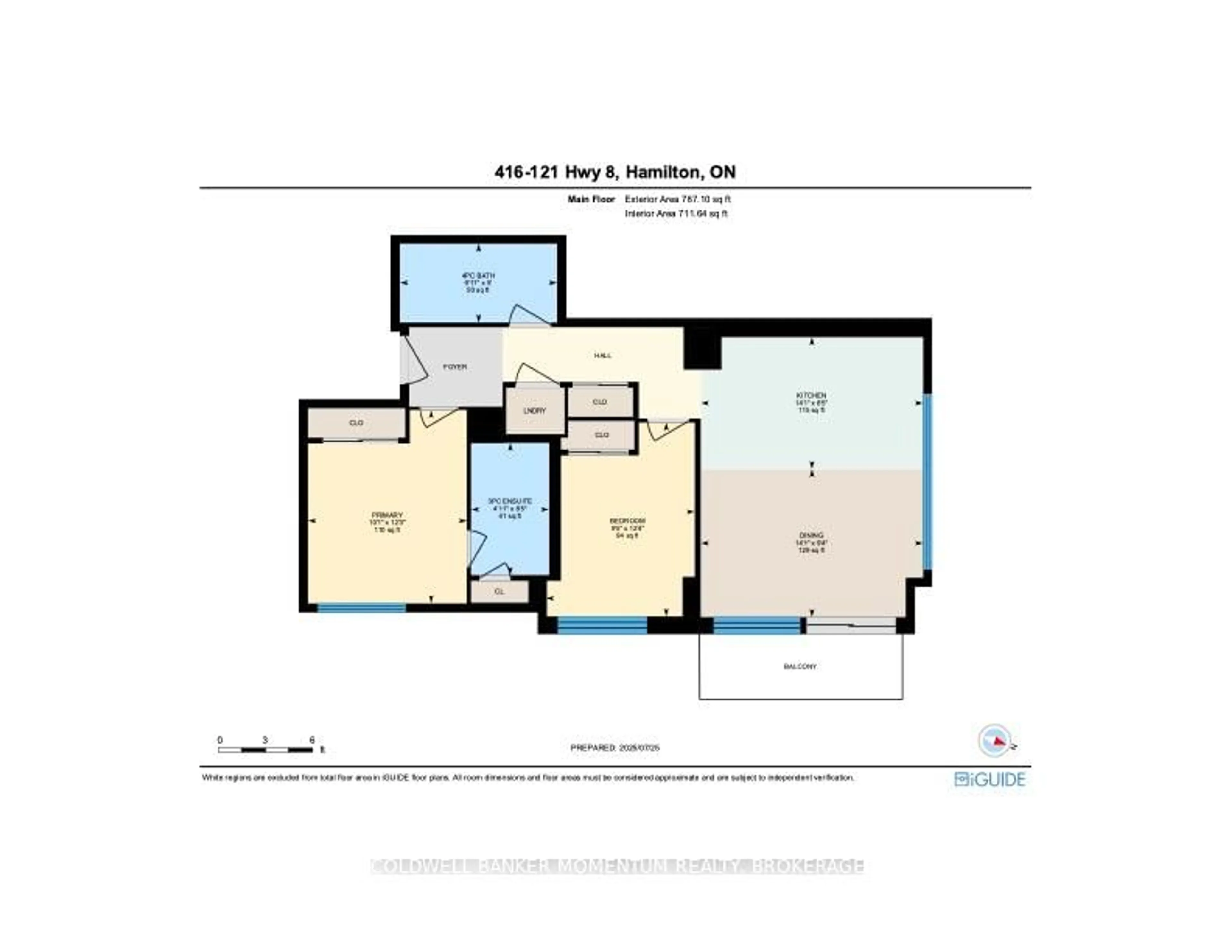 Floor plan for 121 Highway 8 #416, Hamilton Ontario L8G 0A3