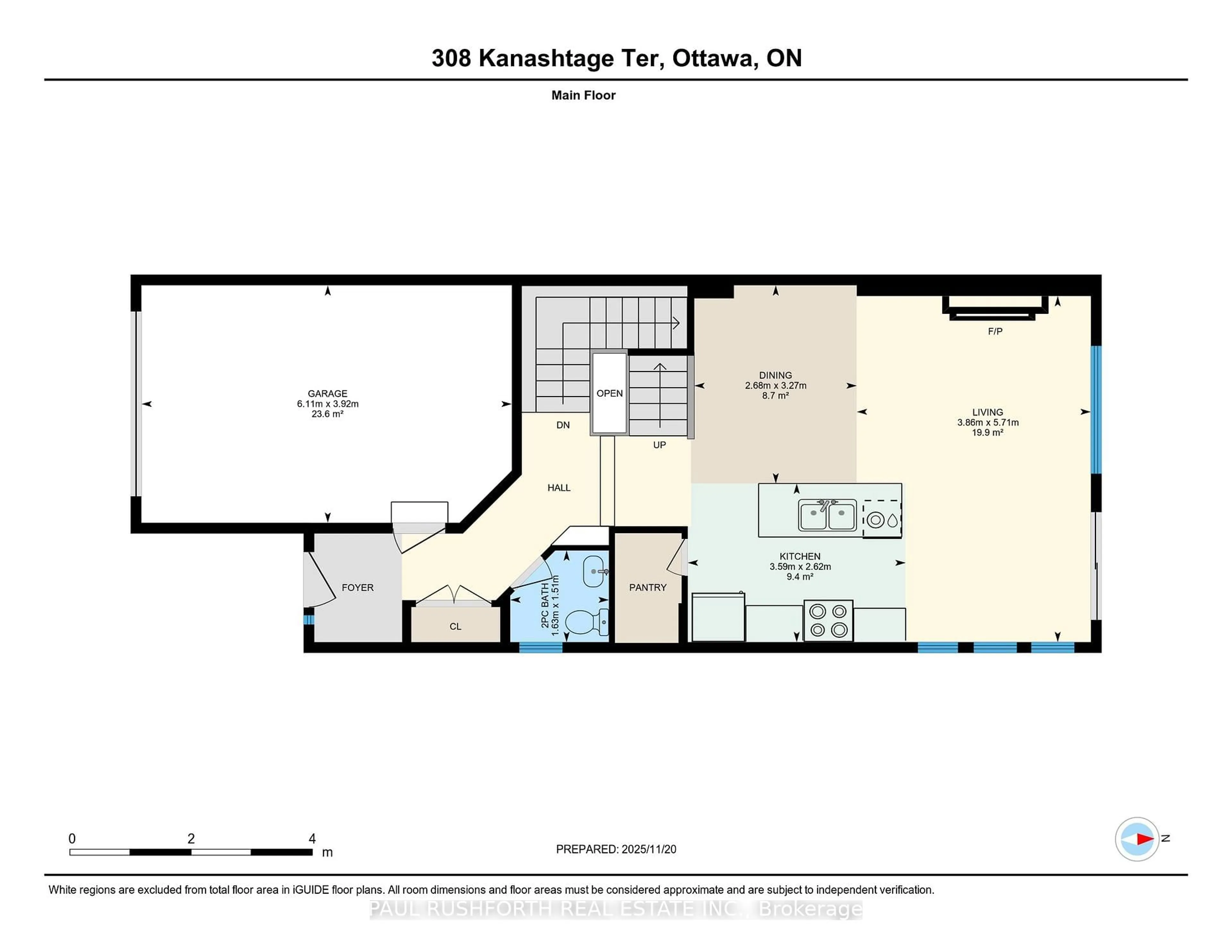 Floor plan for 308 Kanashtage Terr, Ottawa Ontario K4A 5J9