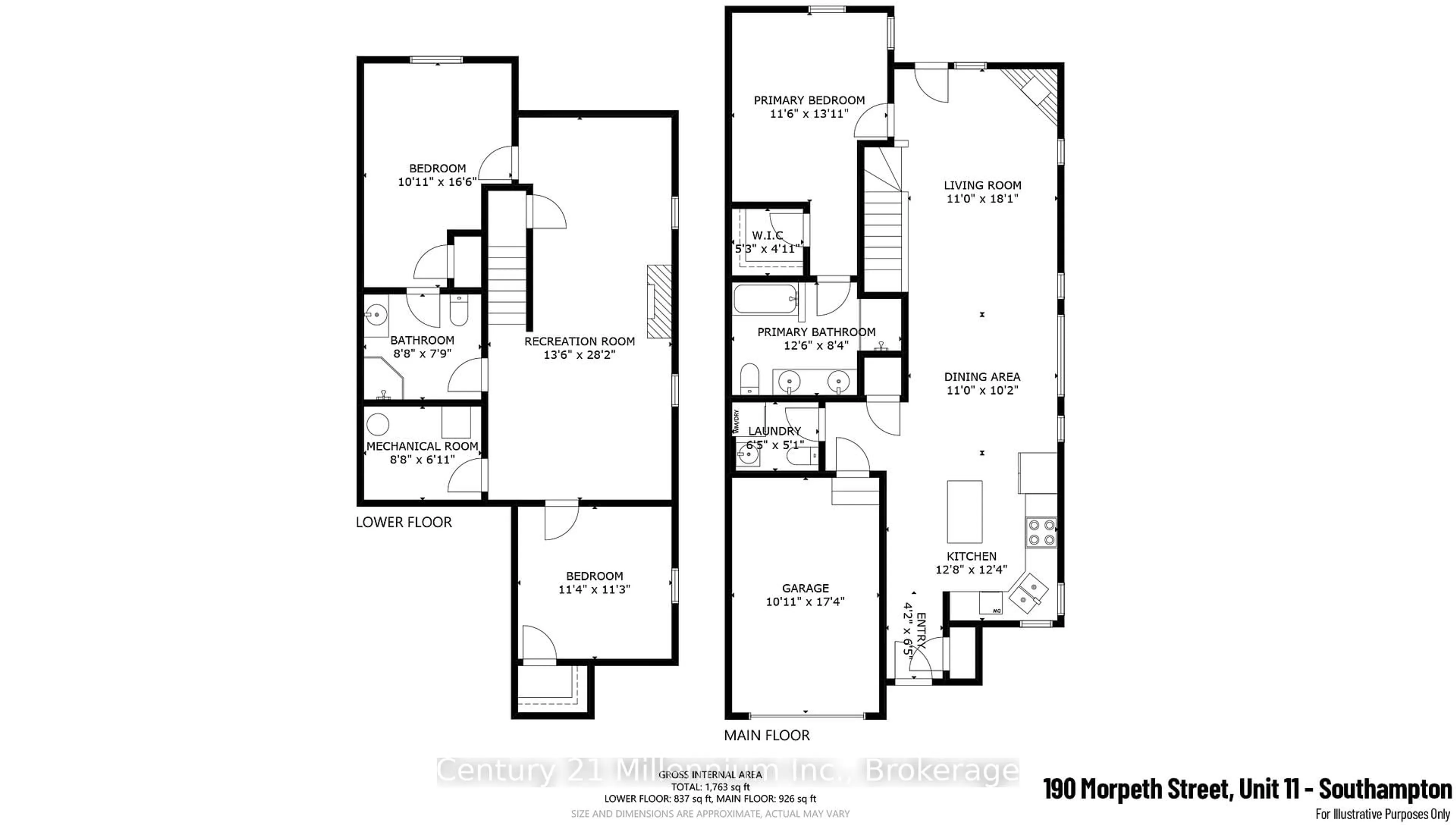 Floor plan for 190 Morpeth St #11, Saugeen Shores Ontario N0H 2L0