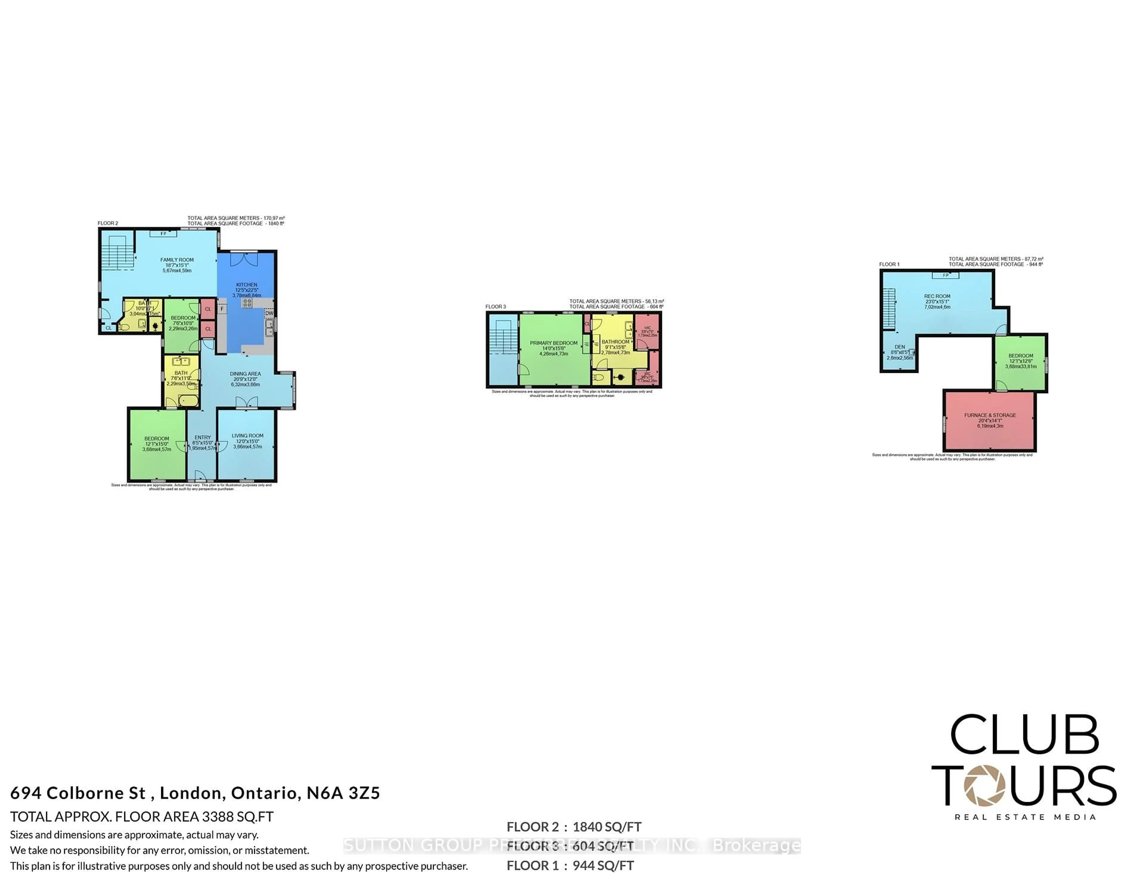 Floor plan for 694 Colborne St, London East Ontario N6A 3Z5