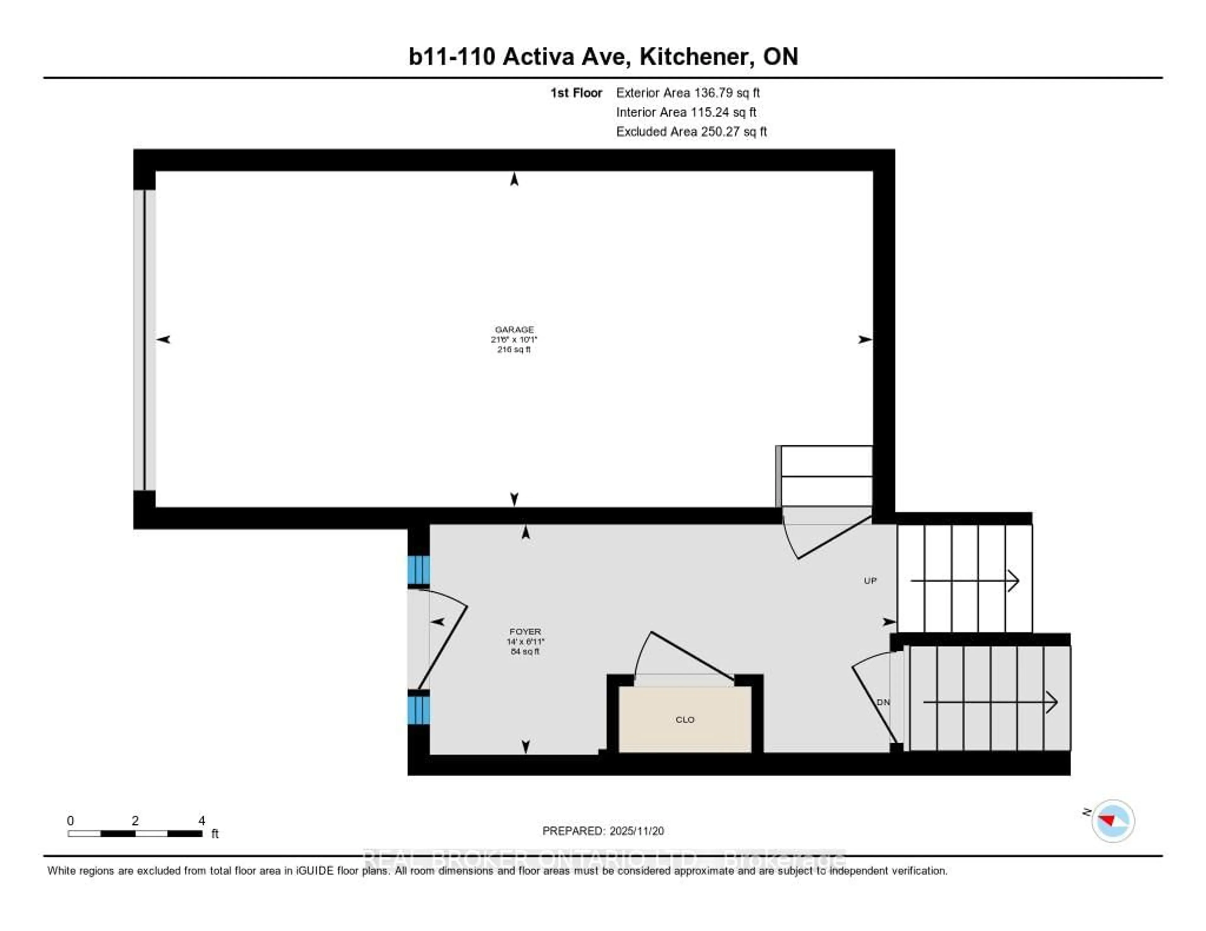Floor plan for 110 Activa Ave #B11, Kitchener Ontario N2E 4K4