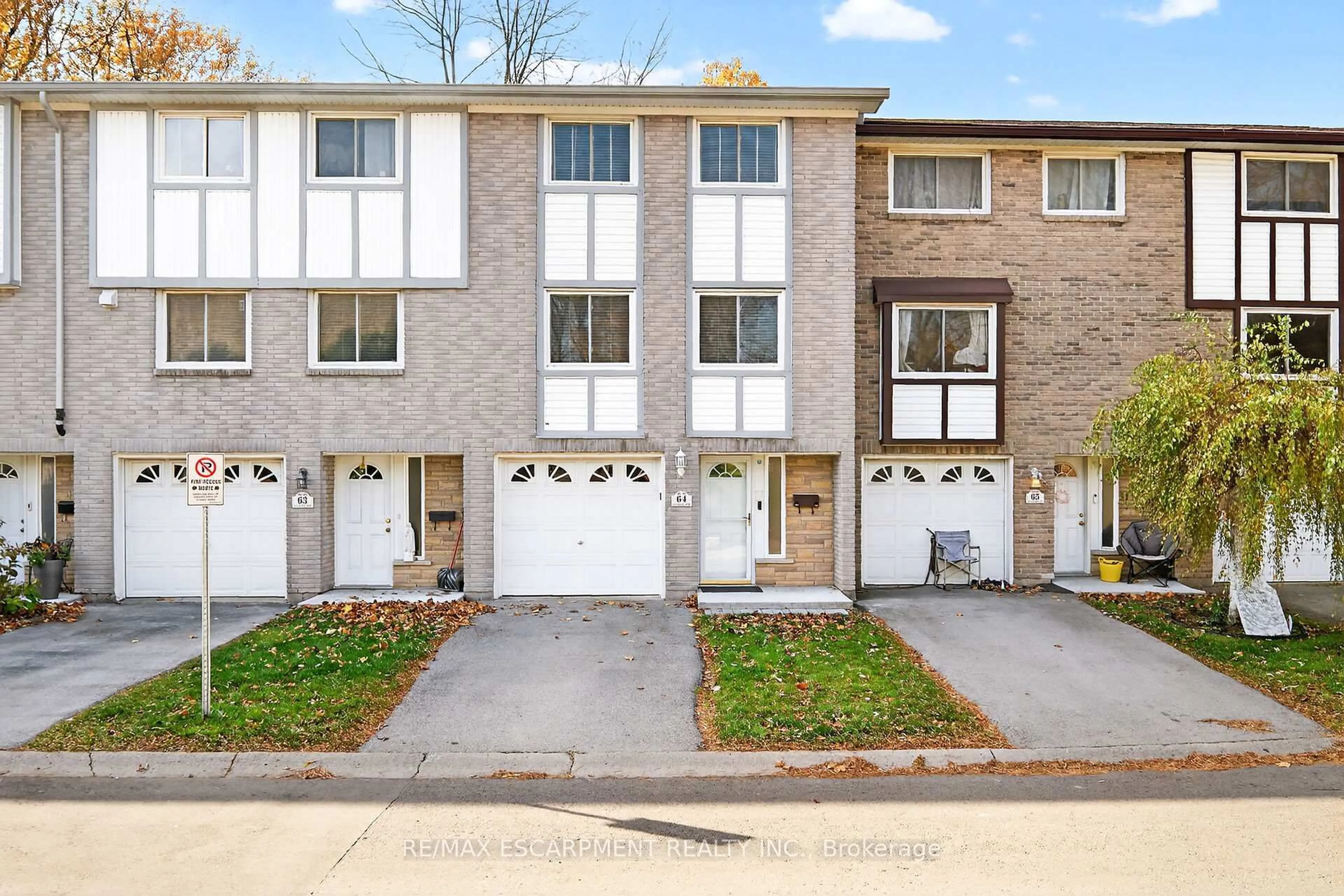 A pic from outside/outdoor area/front of a property/back of a property/a pic from drone, street for 145 RICE Ave #64, Hamilton Ontario L9C 6R3