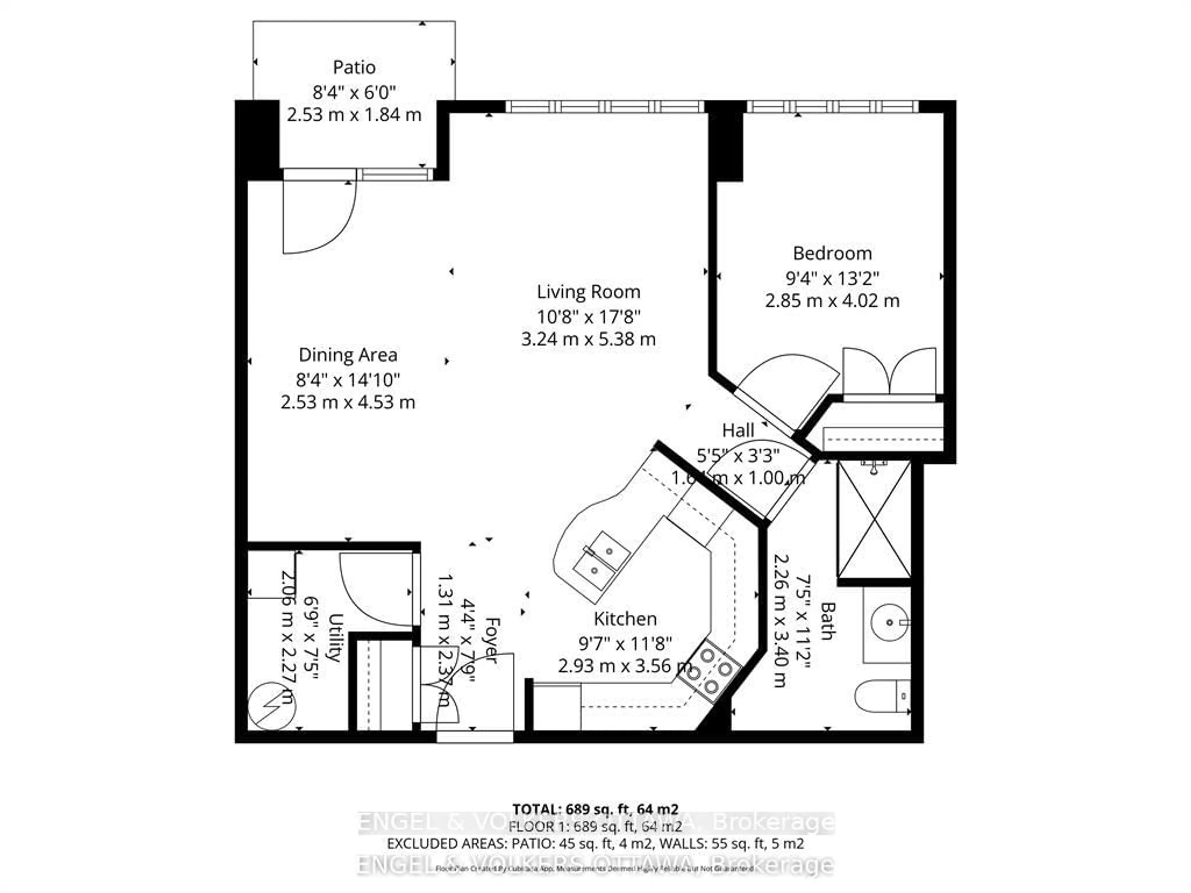 Floor plan for 75 Cleary Ave #102, Ottawa Ontario K2A 1R8