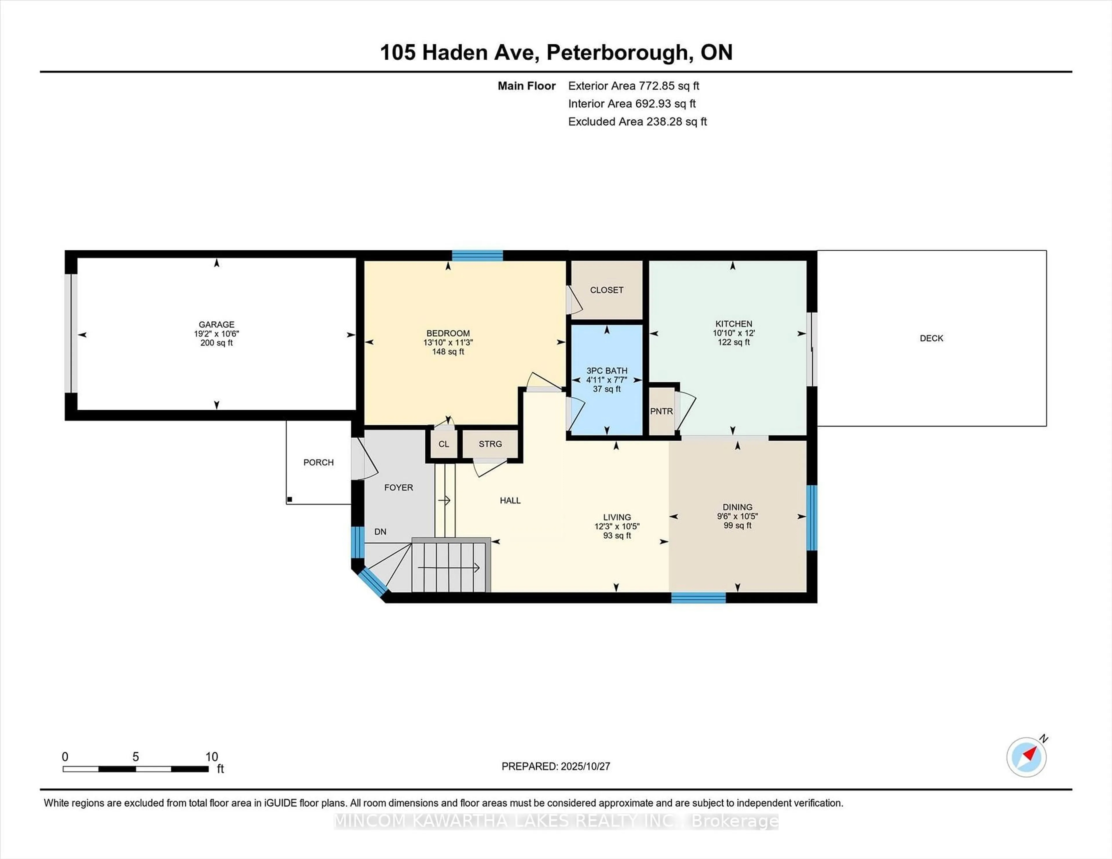 Floor plan for 105 Haden Ave, Peterborough Ontario K9H 7P7