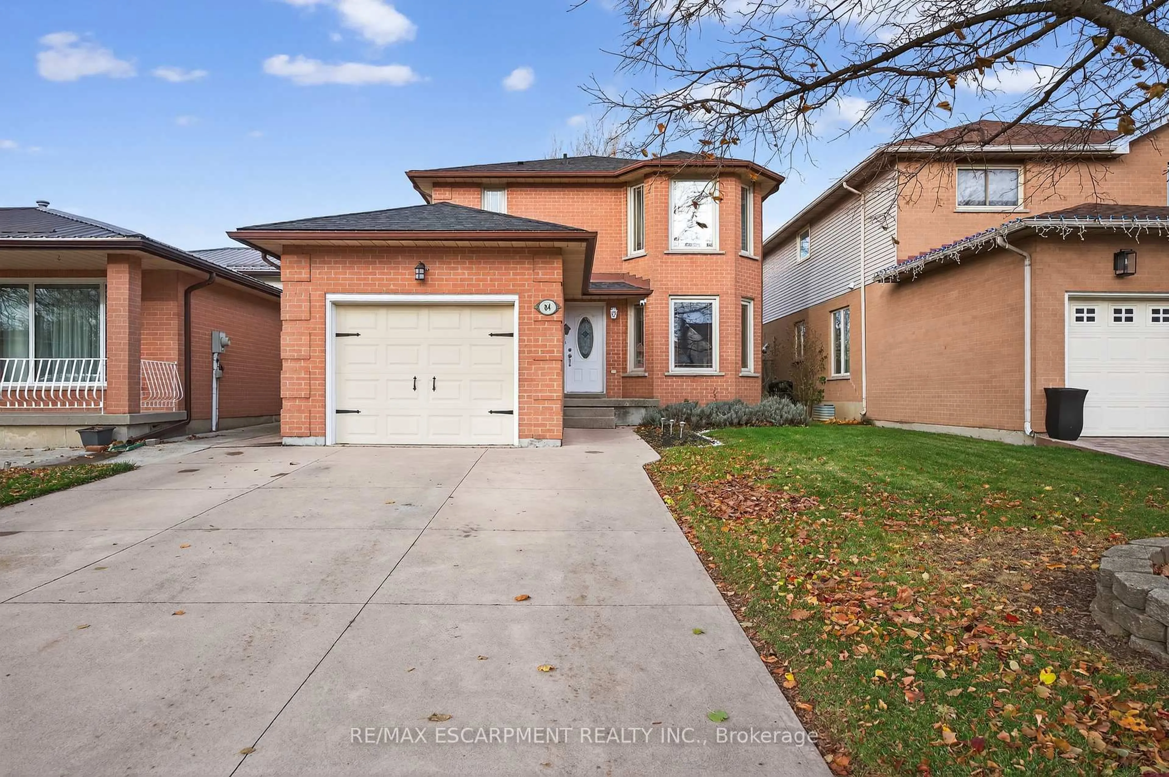 Home with brick exterior material, street for 84 Branthaven Dr, Hamilton Ontario L8J 2M5