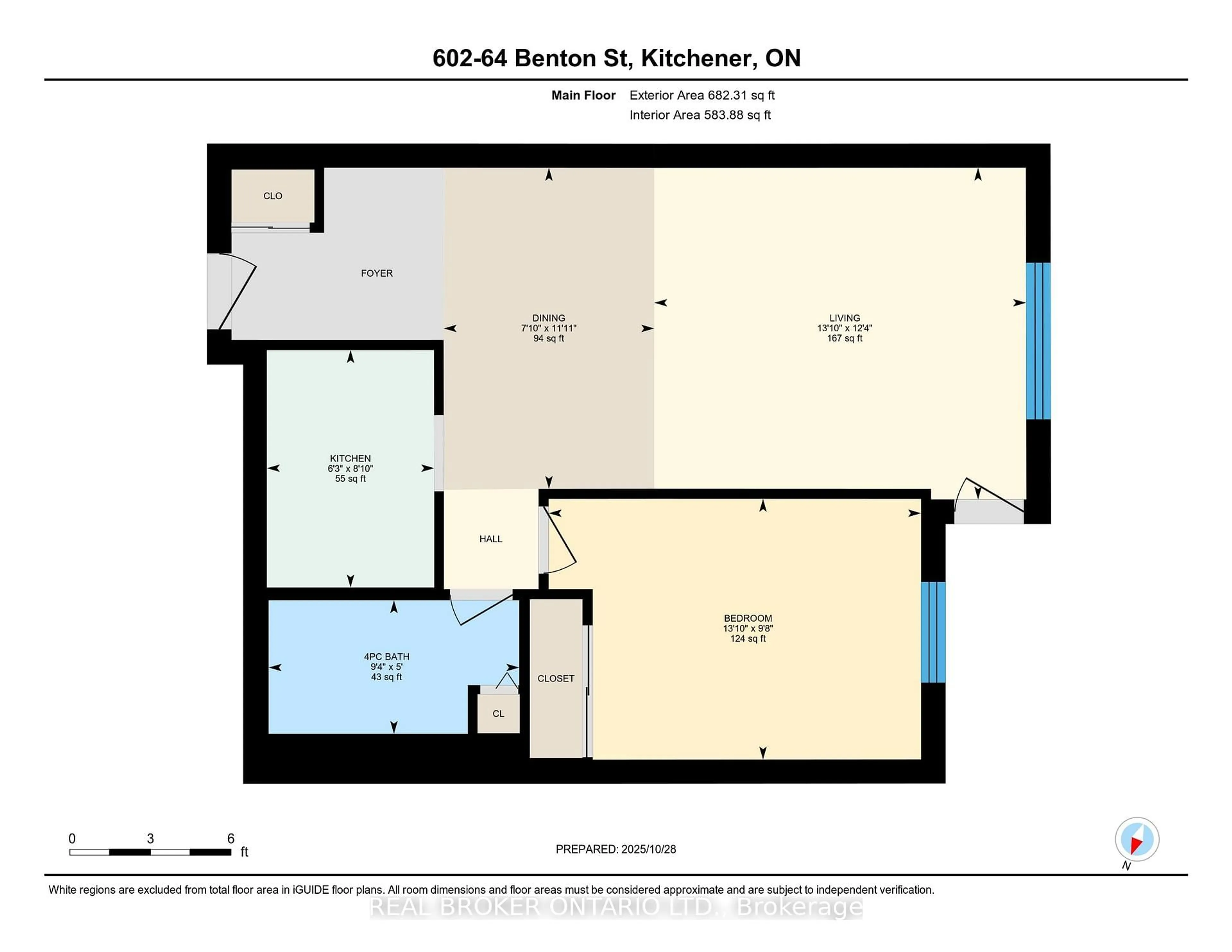 Floor plan for 64 Benton St #602, Kitchener Ontario N2G 4L9
