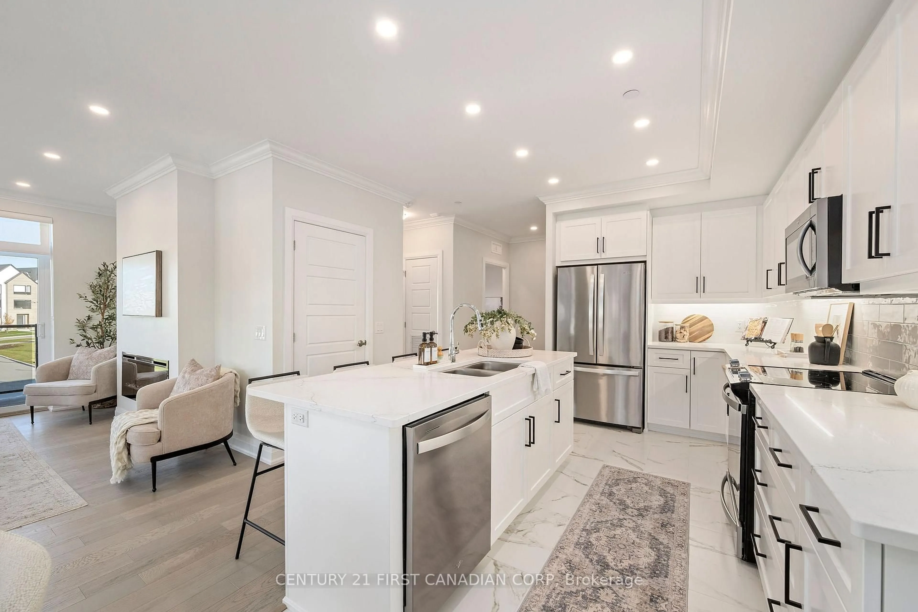 Open concept kitchen, ceramic/tile floor for 1560 Upper West Ave #212, London South Ontario N6K 0L1