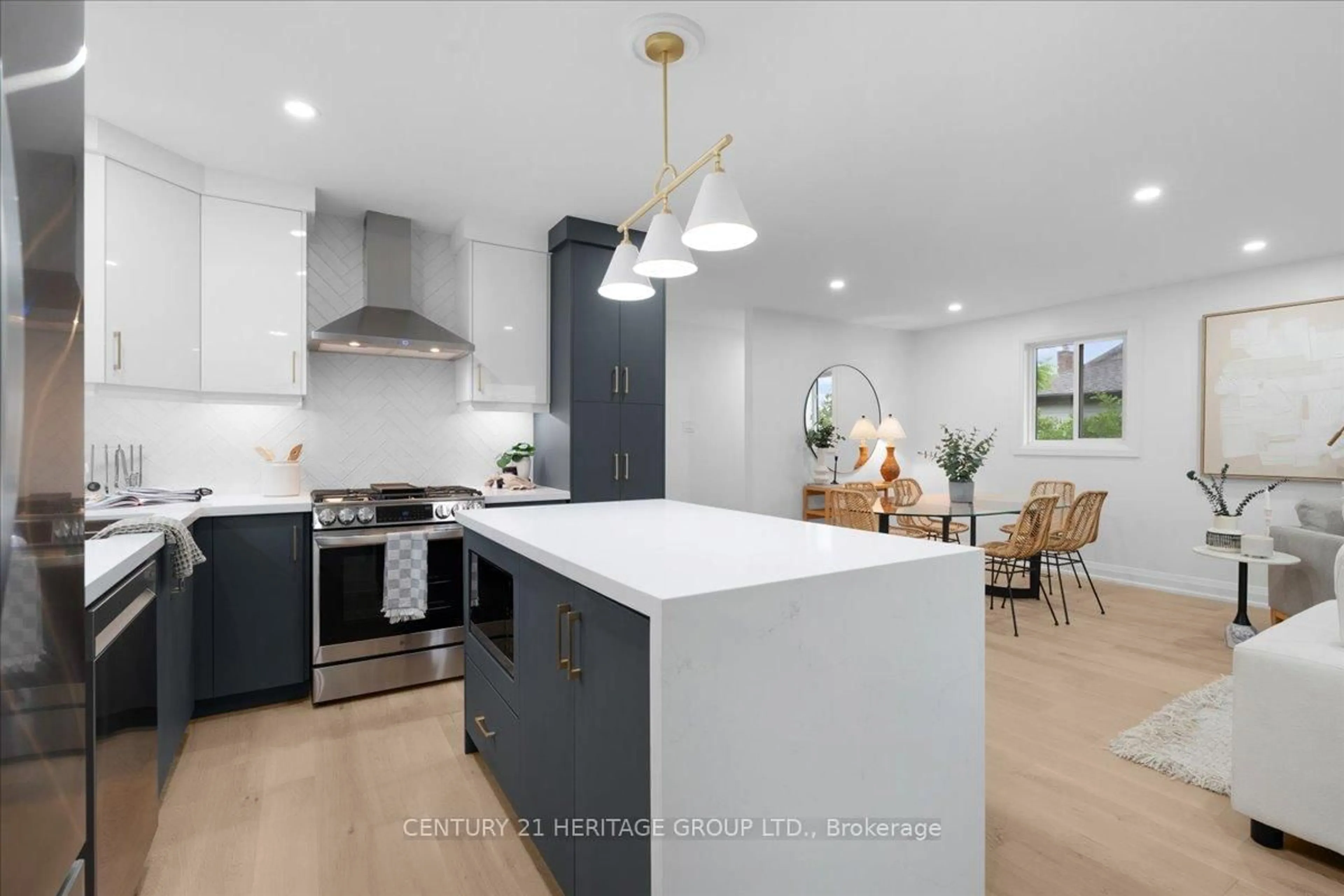 Open concept kitchen, ceramic/tile floor for 15 Mellenby St, Hamilton Ontario L8J 1E6