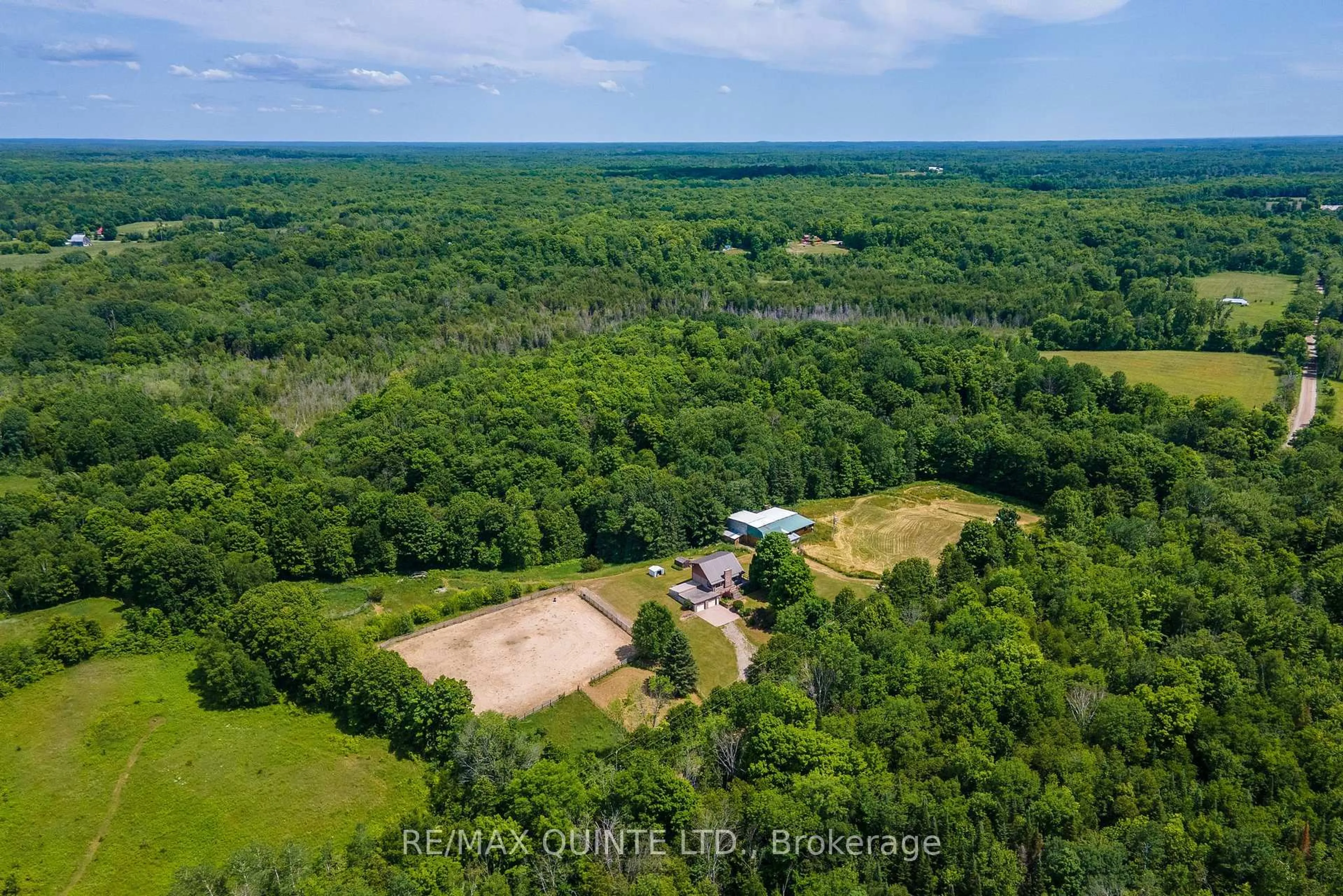 A pic from outside/outdoor area/front of a property/back of a property/a pic from drone, forest/trees view for 252 Maines Rd, Thomasburg Ontario K0K 3H0