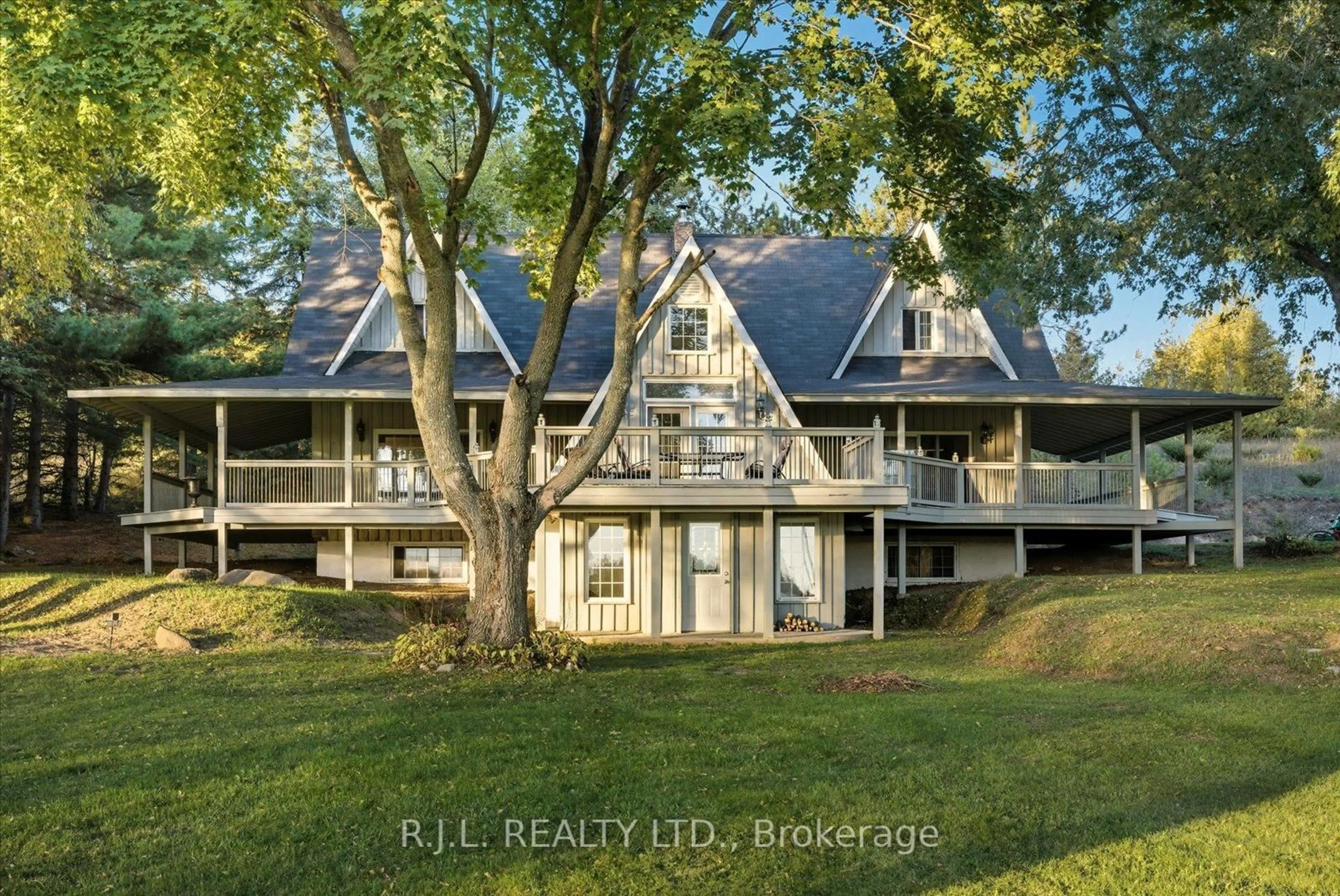 A pic from outside/outdoor area/front of a property/back of a property/a pic from drone, water/lake/river/ocean view for 600 6th Line, Douro-Dummer Ontario L0A 1J0