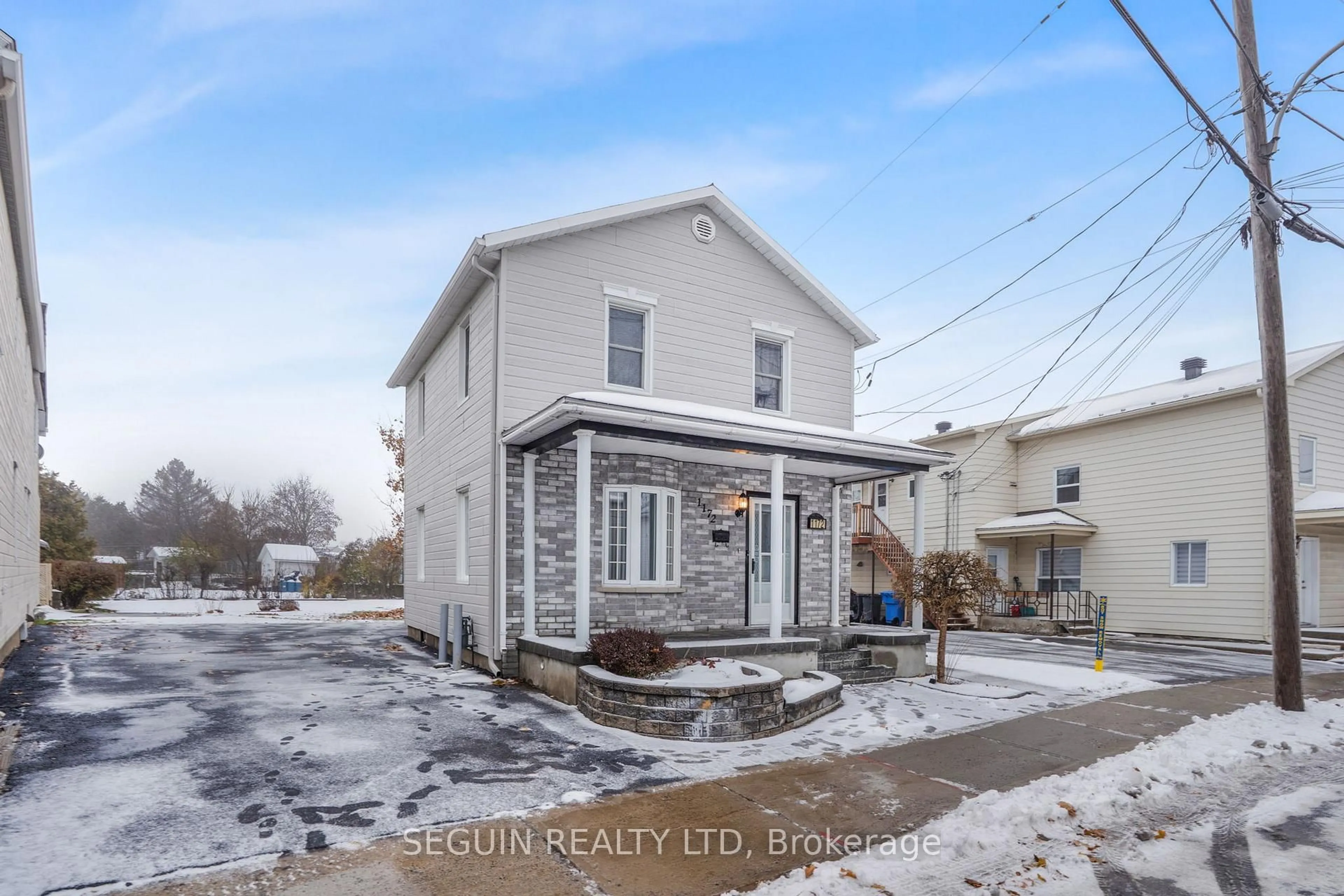 A pic from outside/outdoor area/front of a property/back of a property/a pic from drone, street for 1172 Main St, Hawkesbury Ontario K6A 1C1