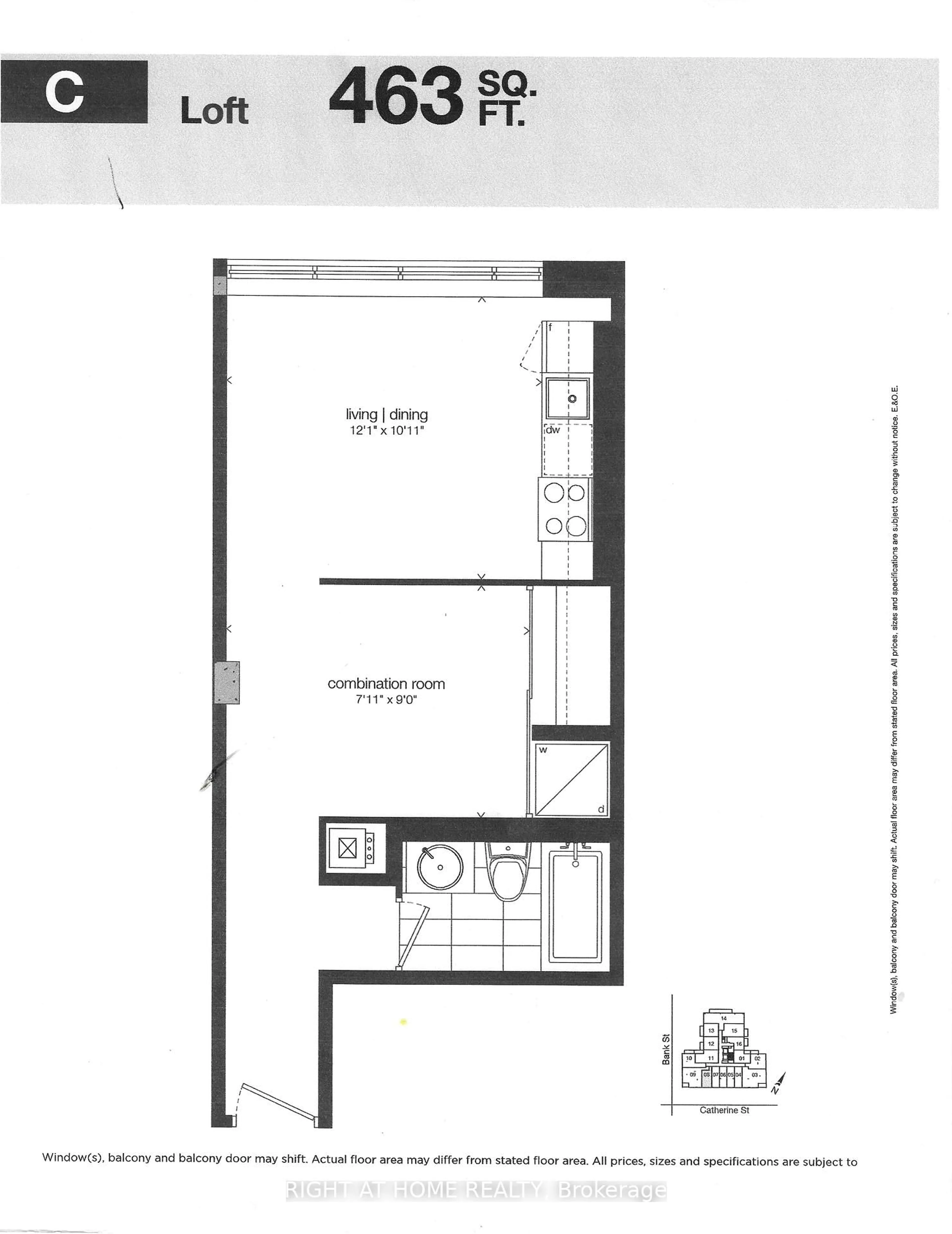 Floor plan for 203 Catherine St St #708, Ottawa Ontario K2P 1J5