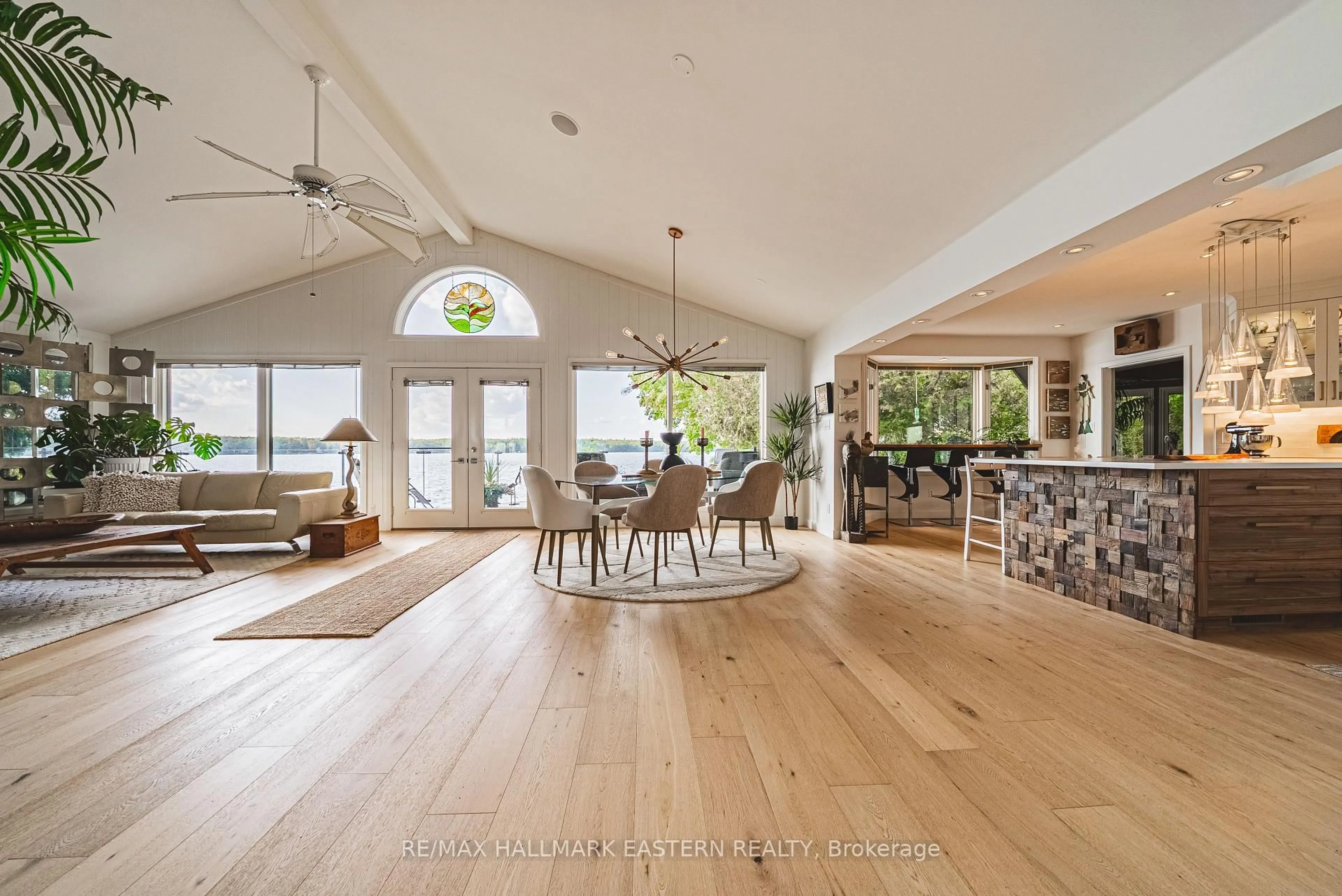 Open concept kitchen, wood/laminate floor for 1052 Tedford Lane, Douro-Dummer Ontario K0L 2H0