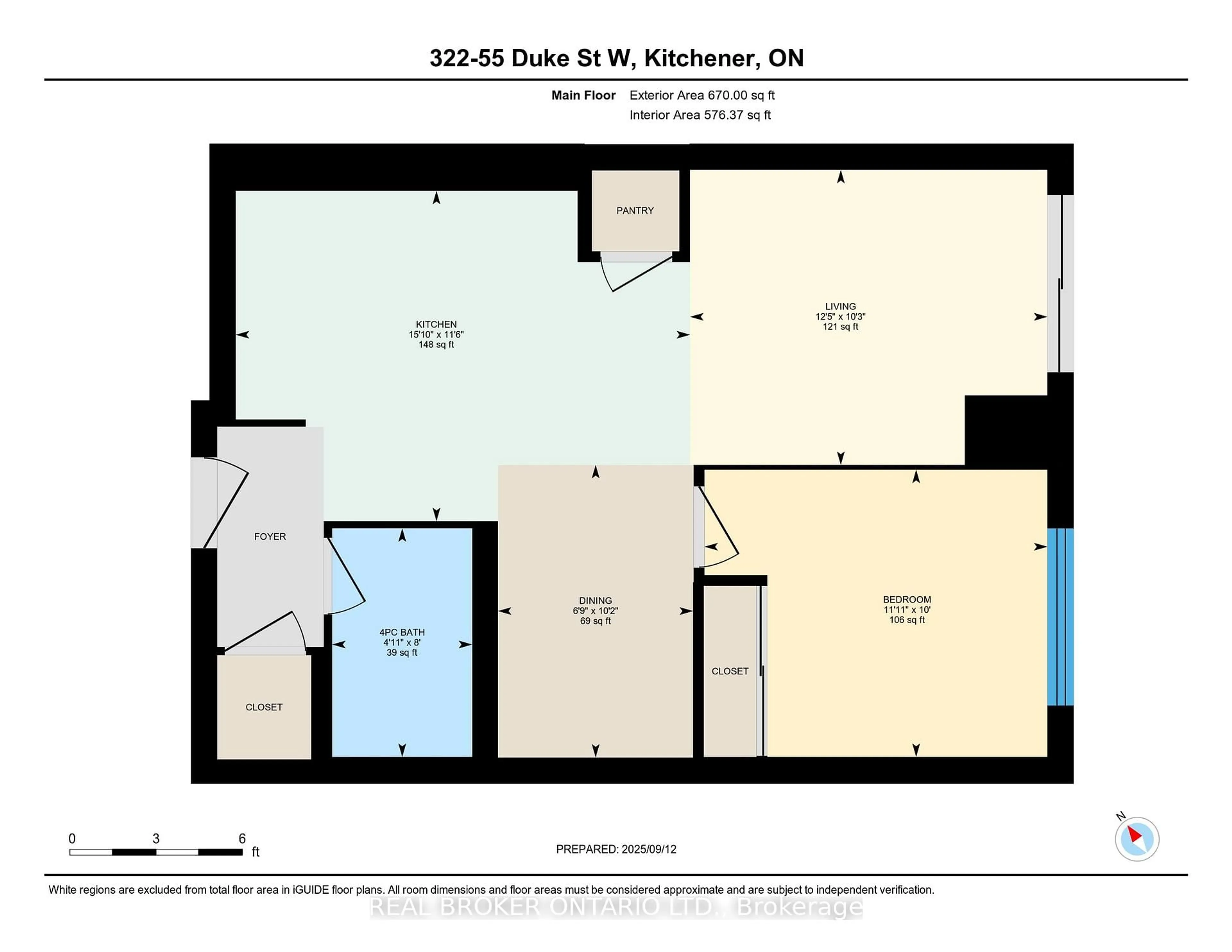 Floor plan for 55 Duke St #322, Kitchener Ontario N2H 0C9