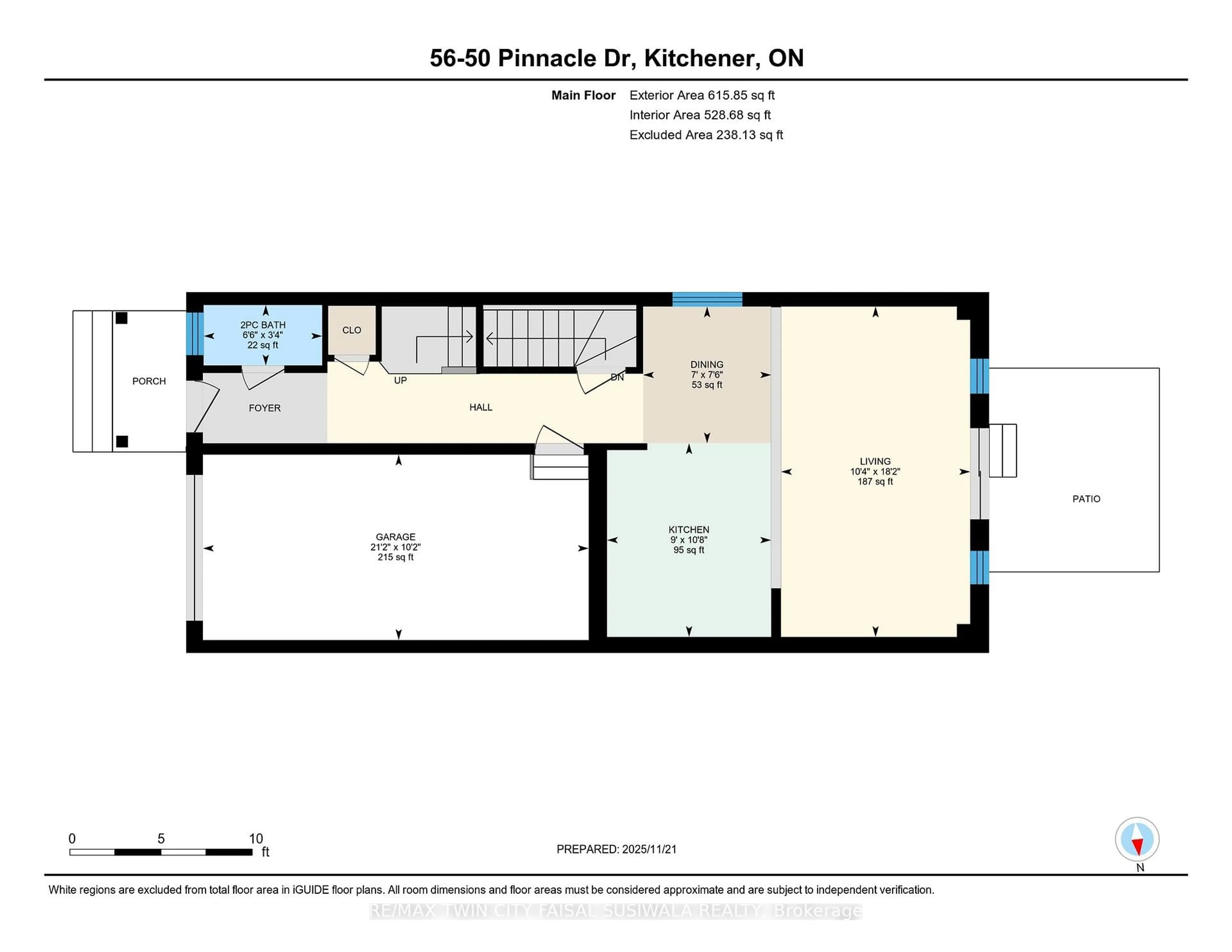 Floor plan for 50 Pinnacle Dr #56, Kitchener Ontario N2P 0H8