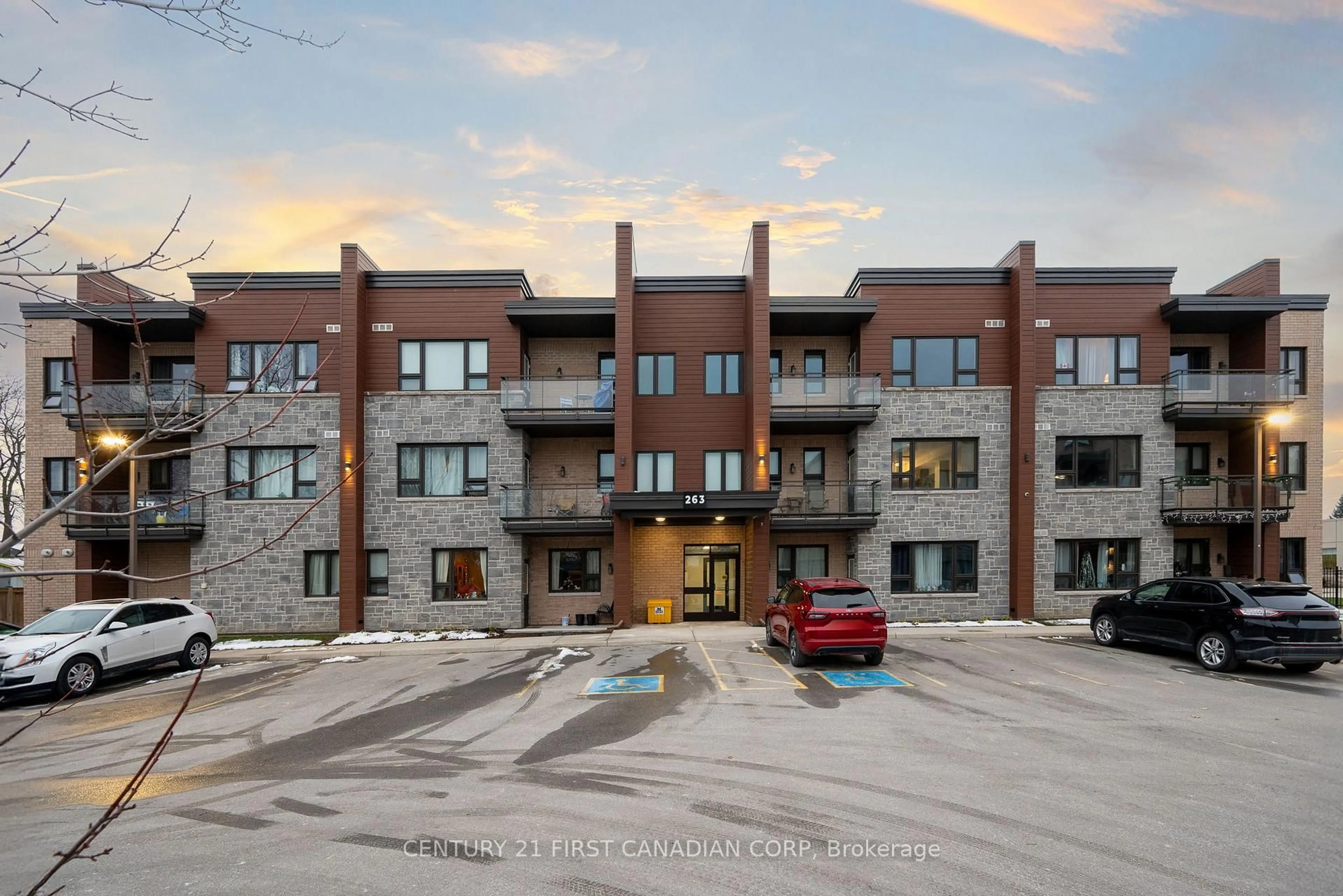 A pic from outside/outdoor area/front of a property/back of a property/a pic from drone, building for 263 Butler St #205, Lucan Biddulph Ontario N0M 2J0