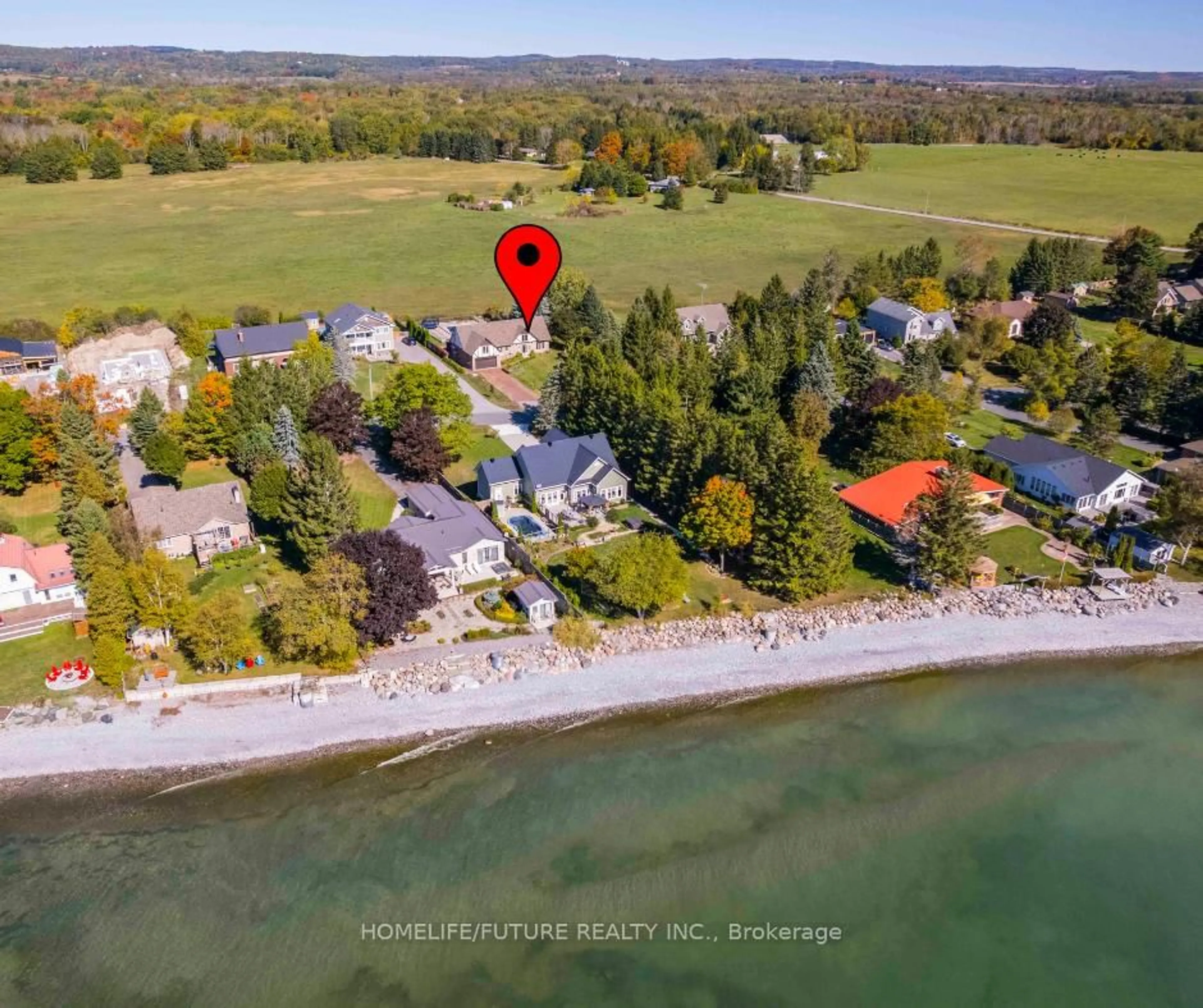 A pic from outside/outdoor area/front of a property/back of a property/a pic from drone, water/lake/river/ocean view for 120 North Shore Rd, Alnwick/Haldimand Ontario K0K 2G0