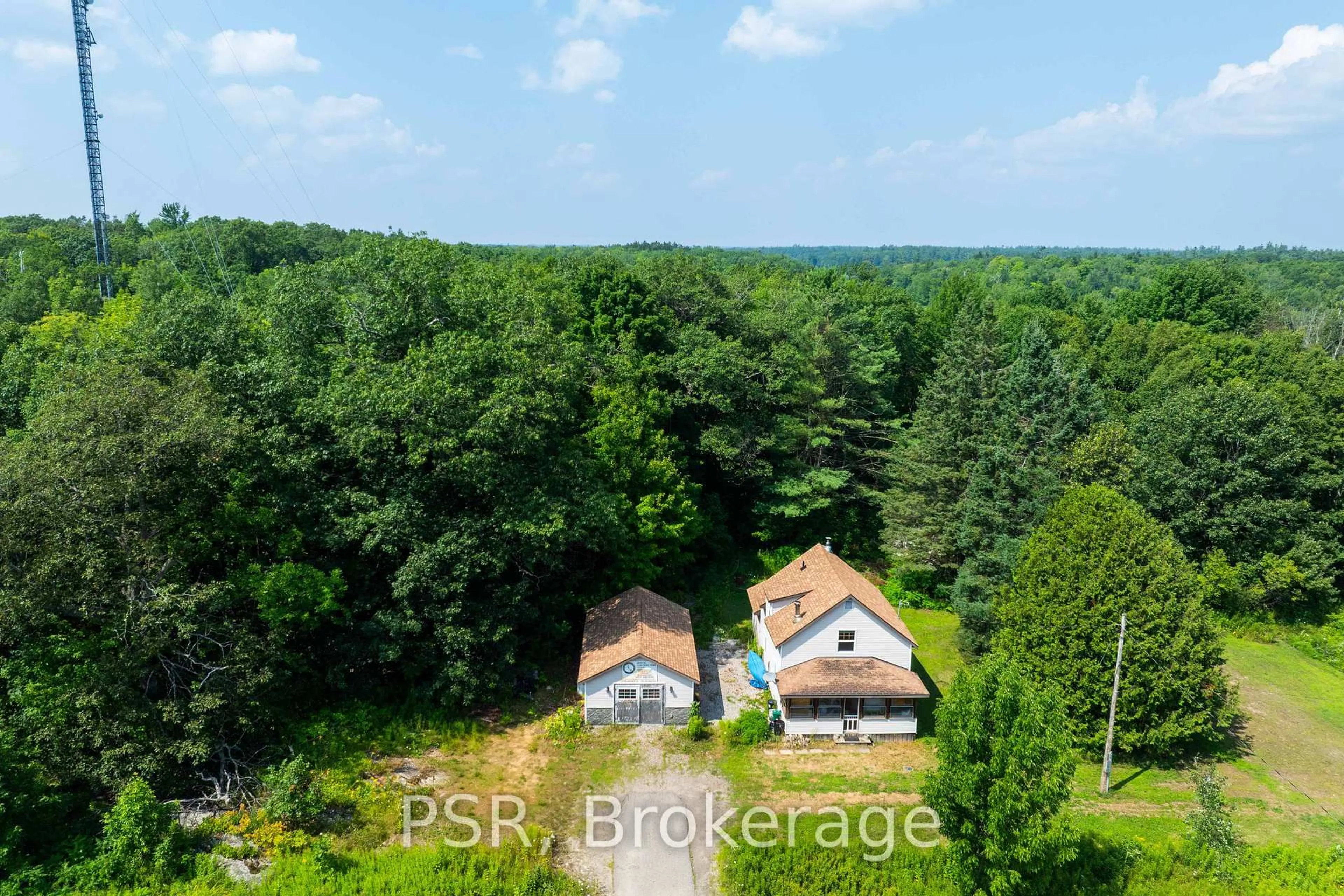 A pic from outside/outdoor area/front of a property/back of a property/a pic from drone, forest/trees view for 2676 Muskoka District 169 Rd, Muskoka Lakes Ontario P0C 1M0