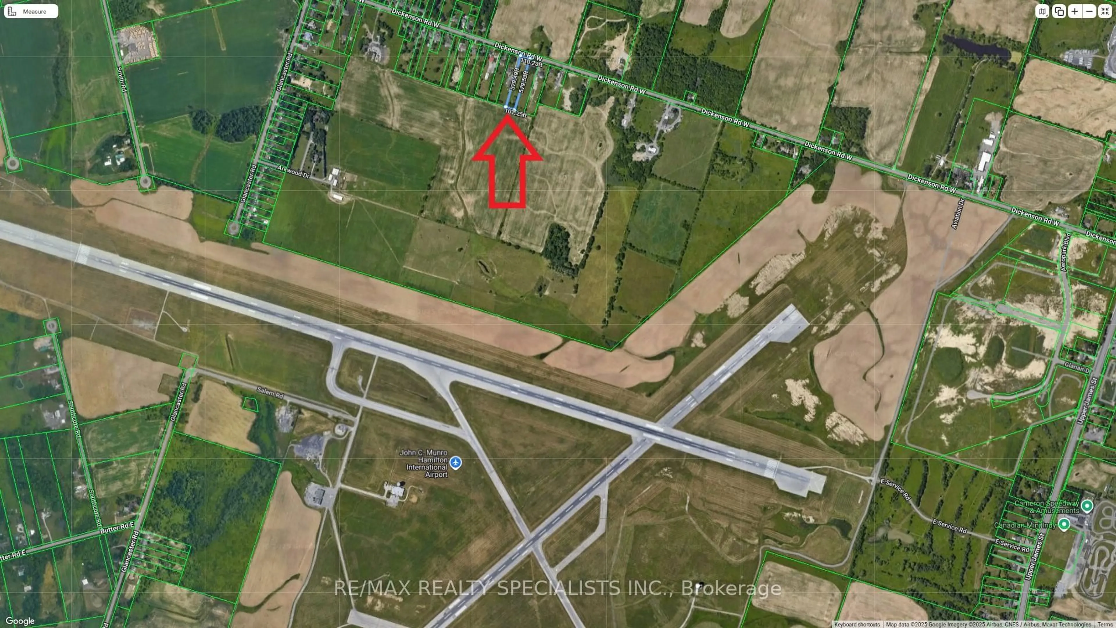 Picture of a map for 9697 Dickenson Rd, Hamilton Ontario L0R 1W0