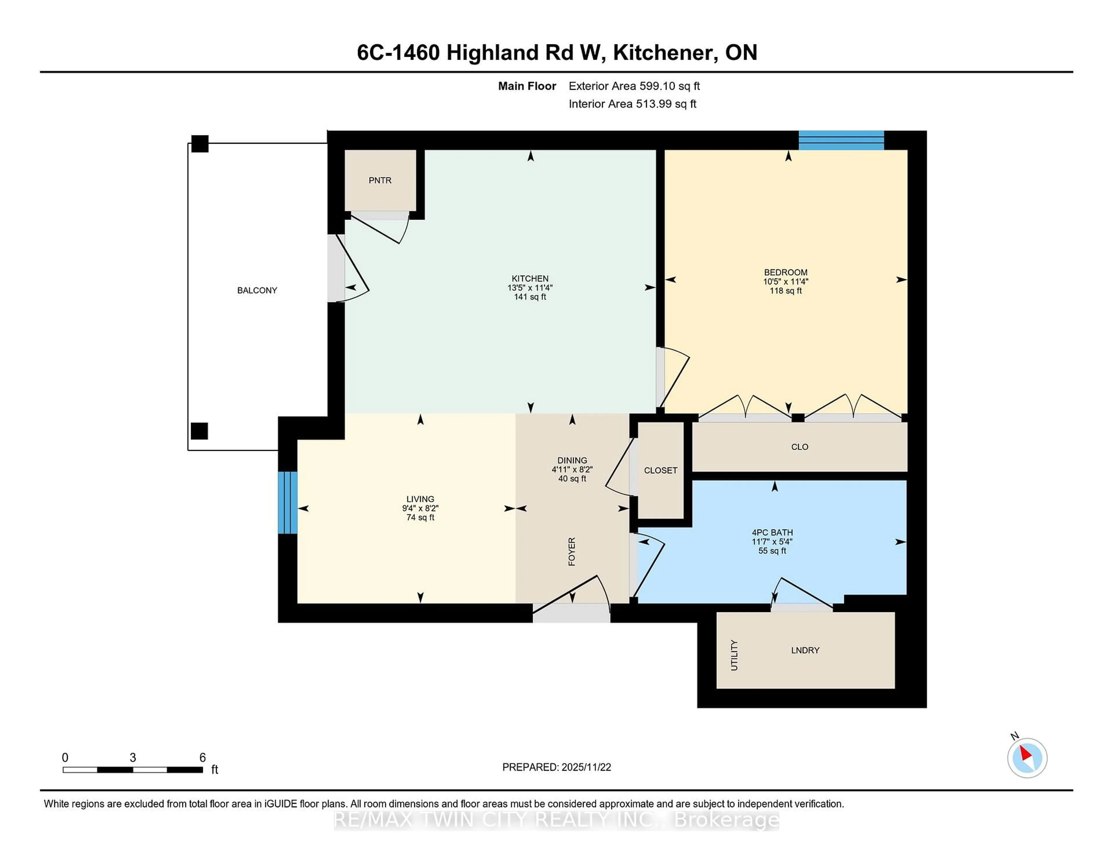 Floor plan for 1460 Highland Rd #6C, Kitchener Ontario N2N 0B7