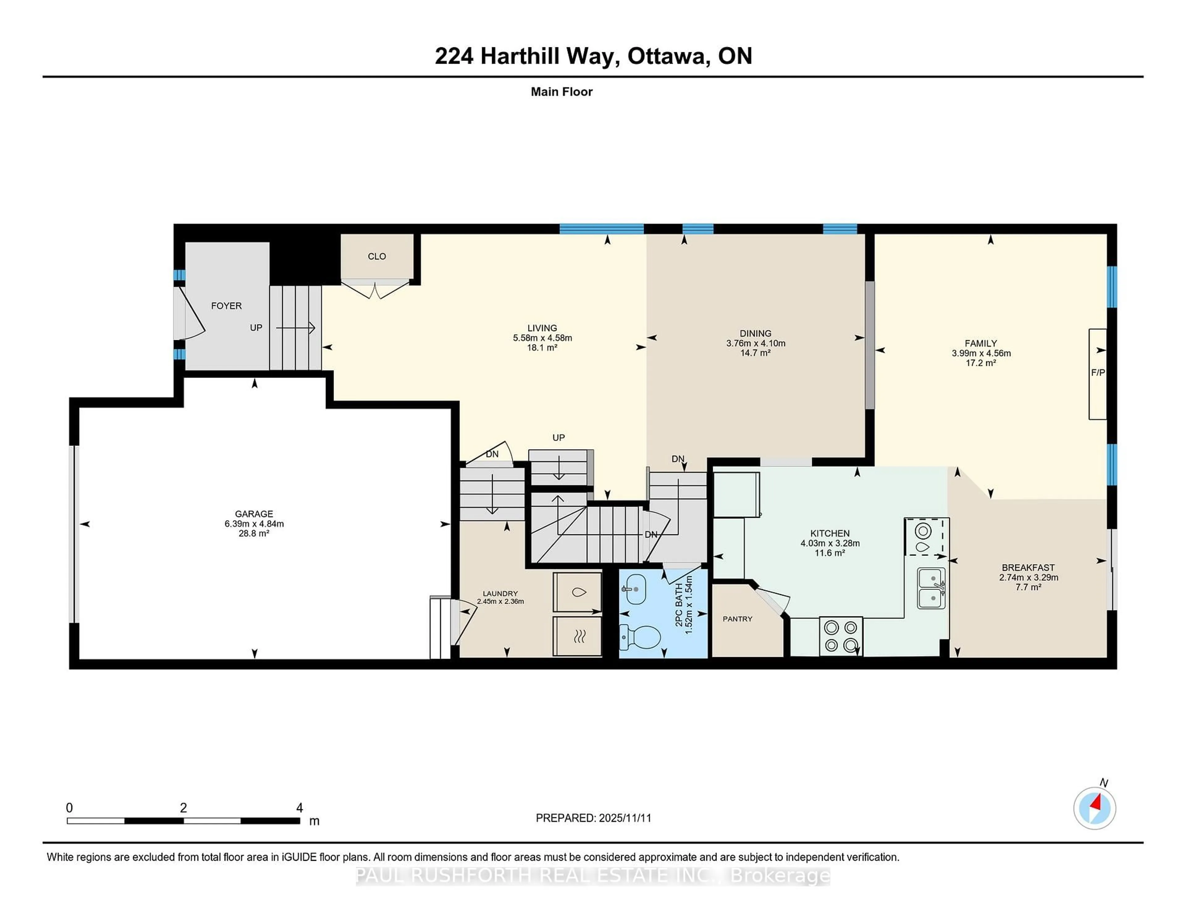 Floor plan for 224 Harthill Way, Ottawa Ontario K2J 0P2