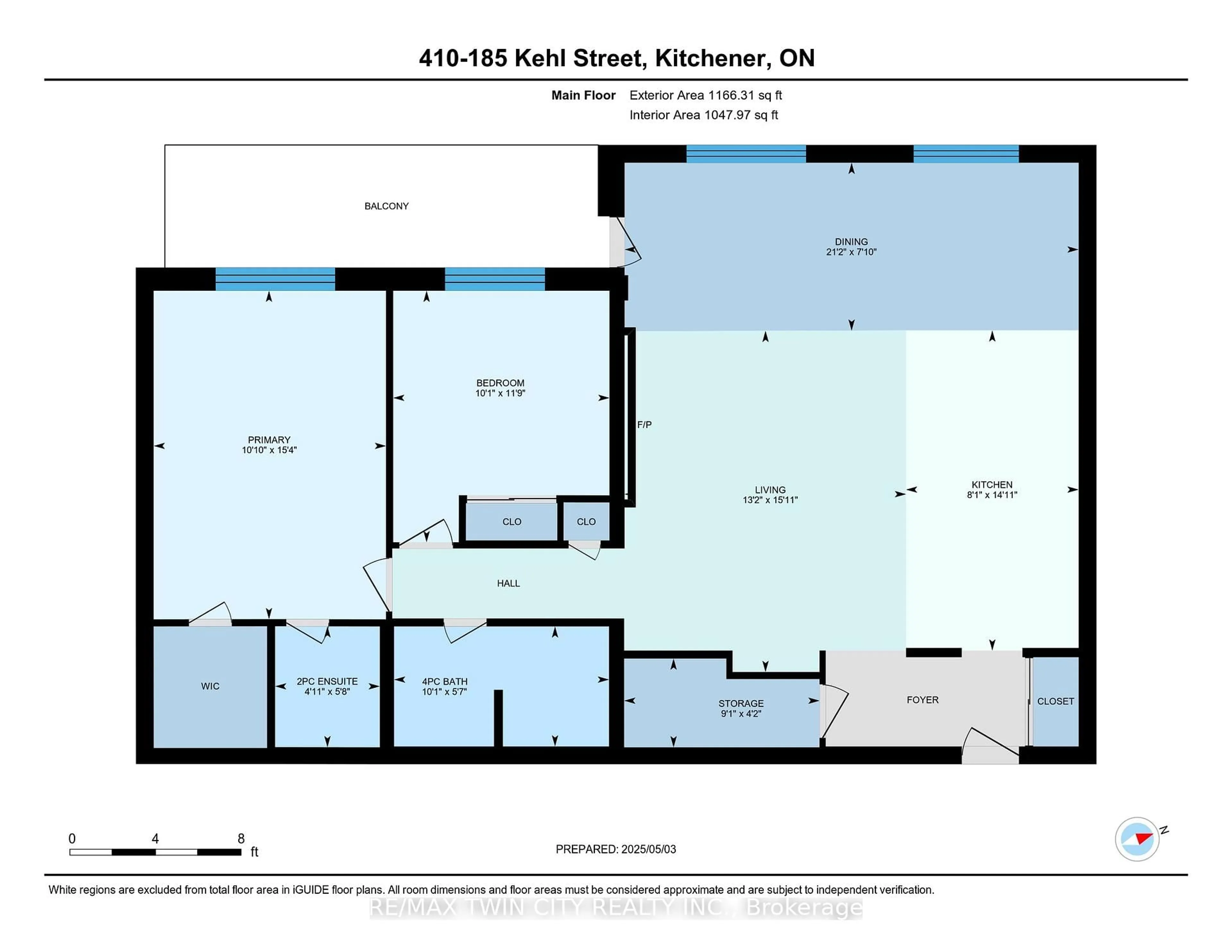 Floor plan for 185 Kehl St #410, Kitchener Ontario N2M 5B9