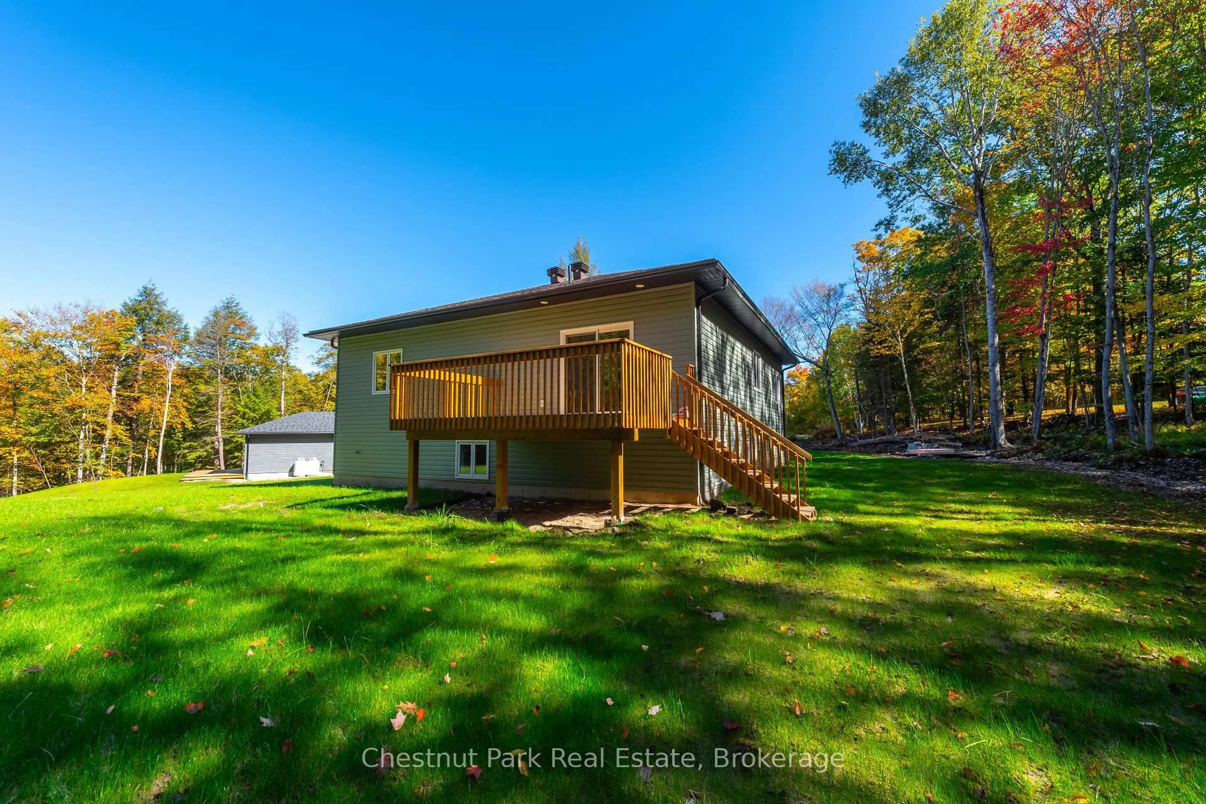 A pic from outside/outdoor area/front of a property/back of a property/a pic from drone, water/lake/river/ocean view for 26 Aspen Lane, Nipissing Ontario P0H 1Z0