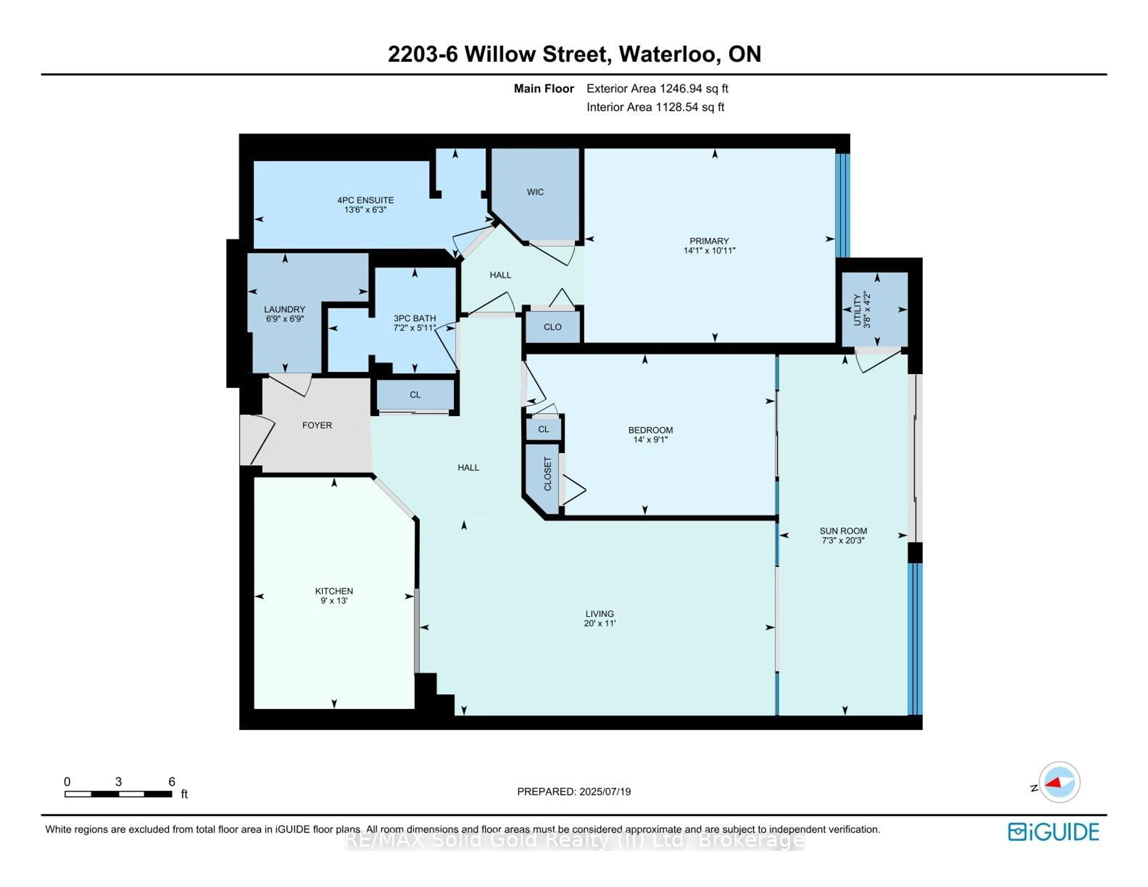 Floor plan for 6 Willow St #2203, Waterloo Ontario N2J 4S3