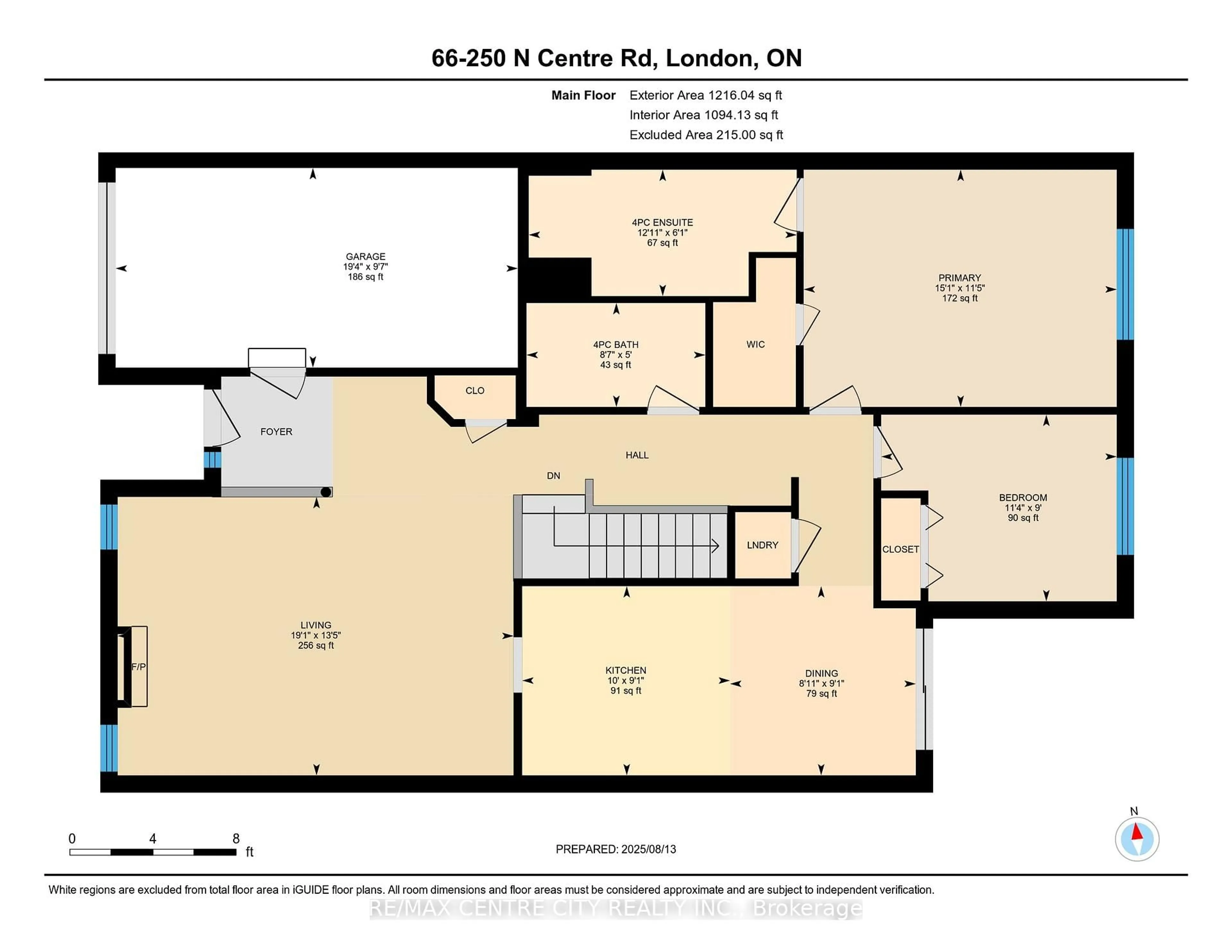 Floor plan for 250 North Centre Rd #66, London North Ontario N6G 5A4