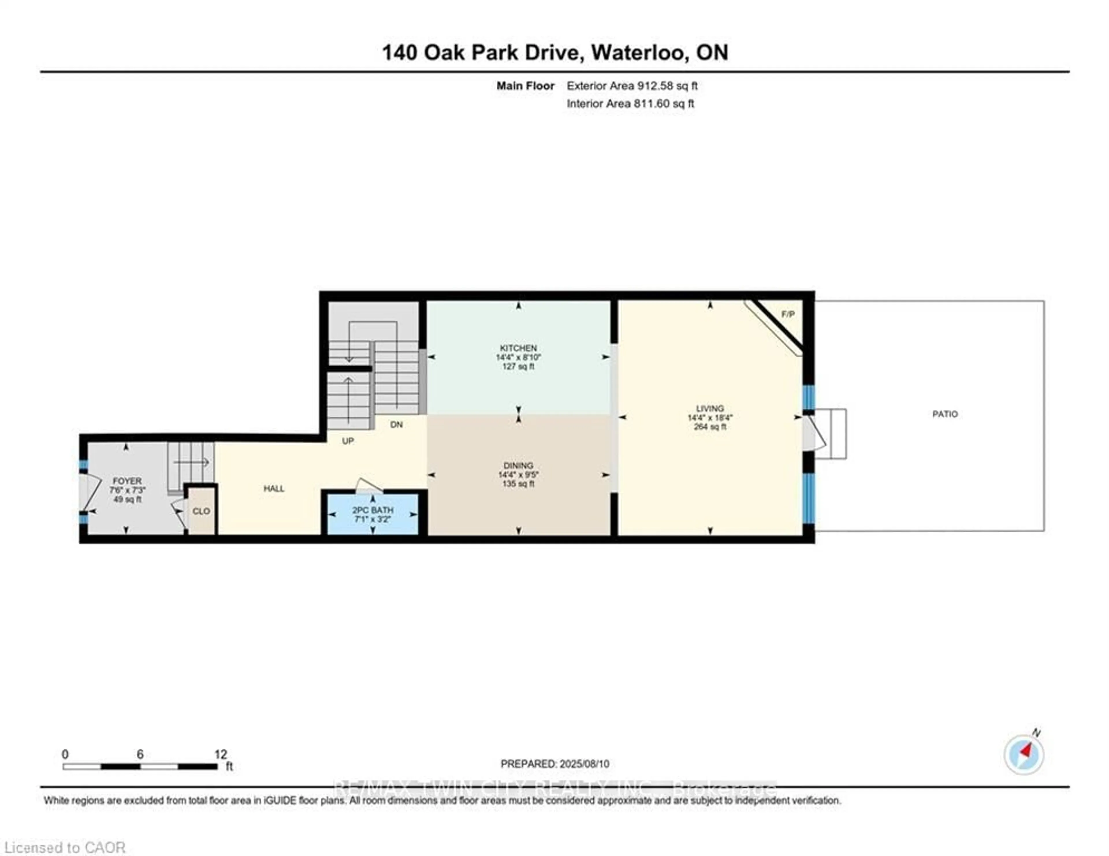 Floor plan for 140 Oak Park Dr, Waterloo Ontario N2K 0B3