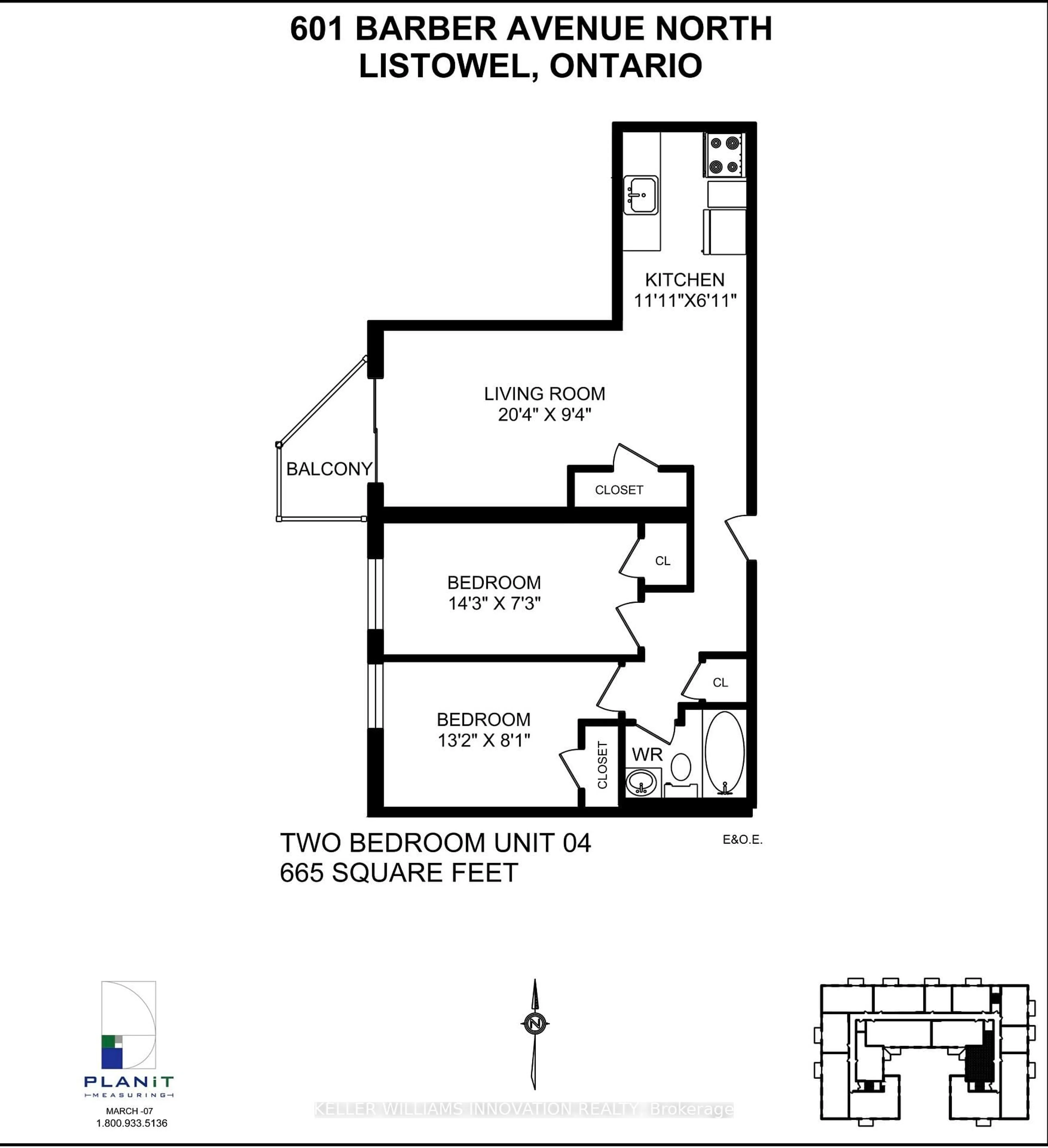 Floor plan for 601 Barber Ave #204, North Perth Ontario N4W 1S4