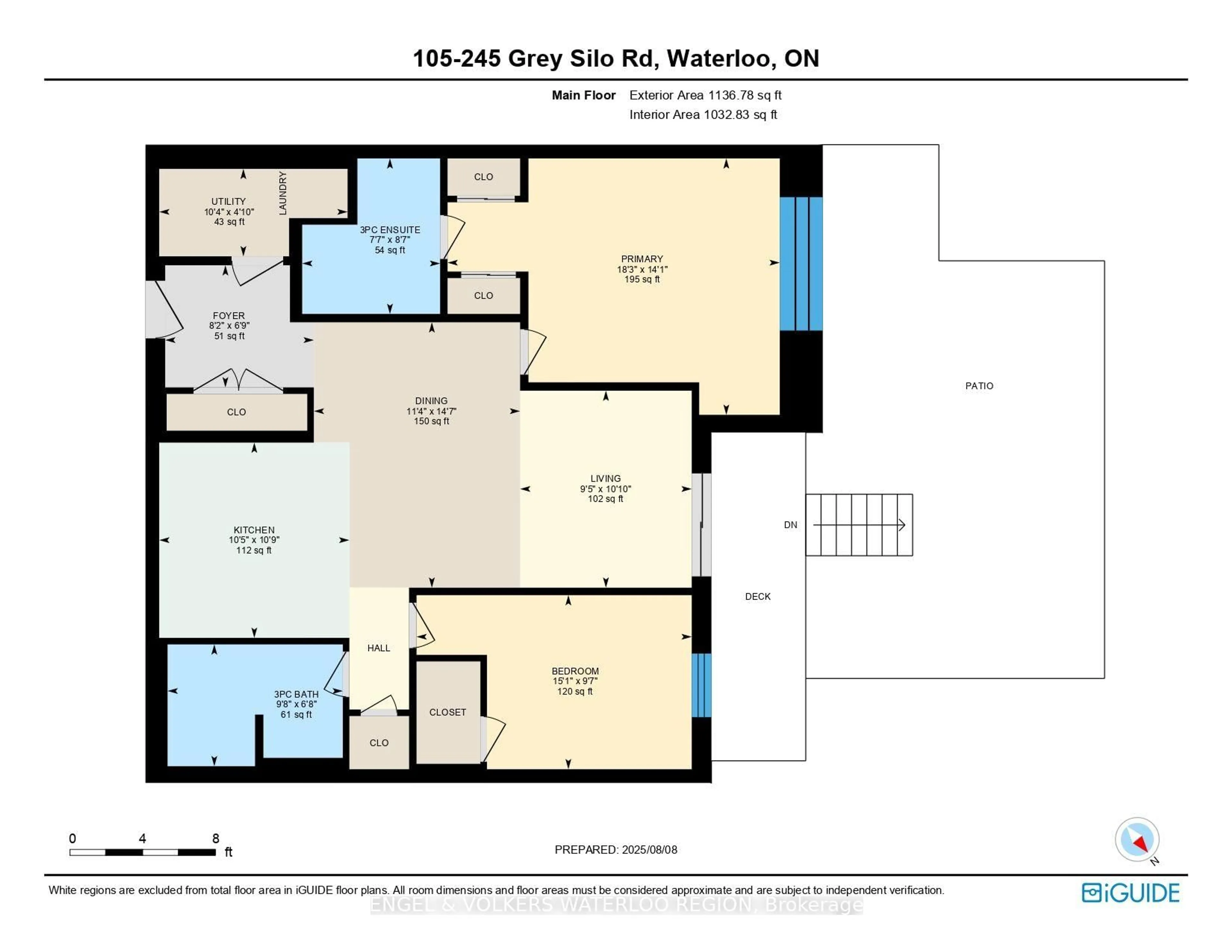 Floor plan for 245 Grey Silo Rd #105, Waterloo Ontario N2K 0G6