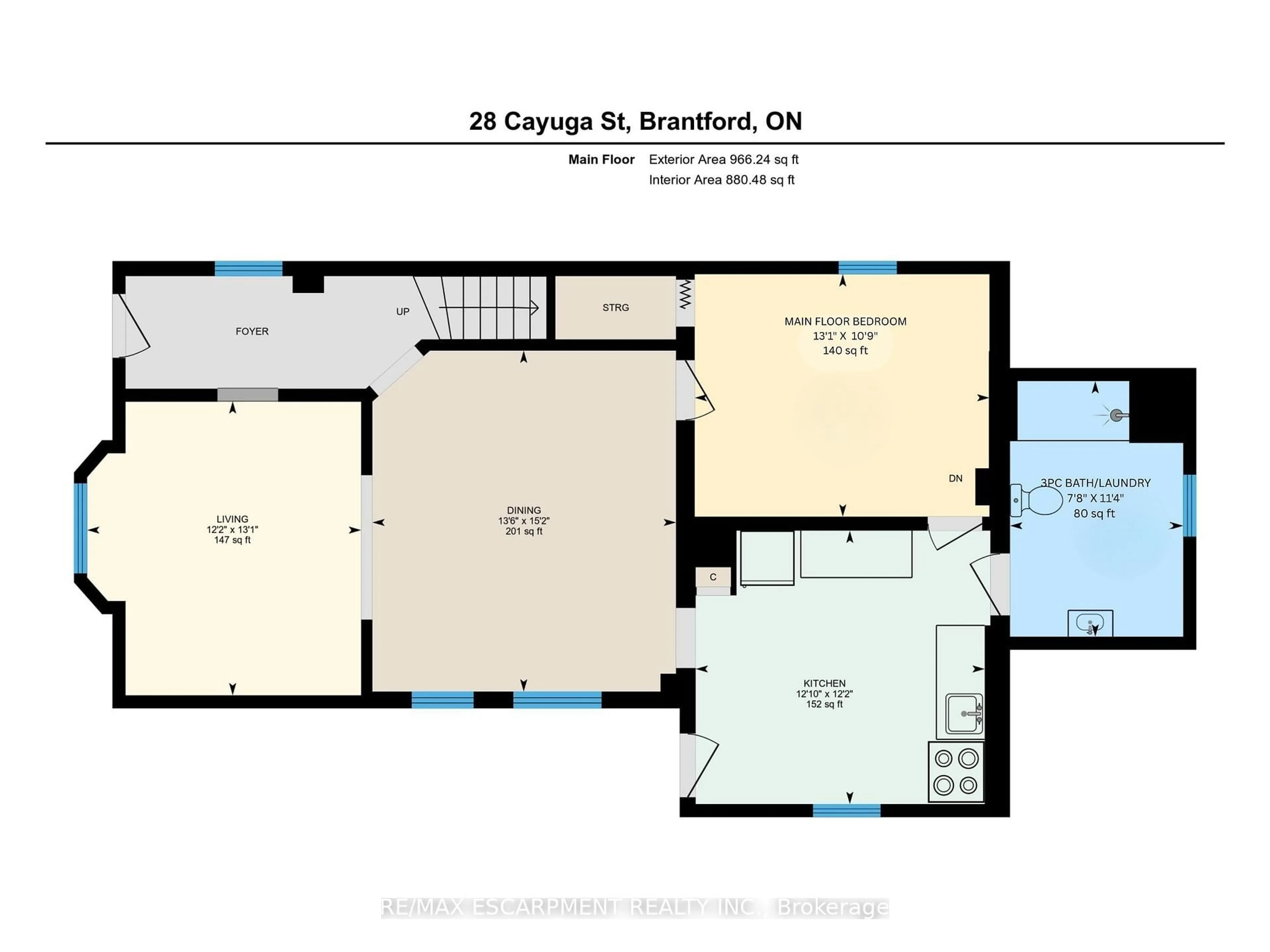 Floor plan for 28 Cayuga St, Brantford Ontario N3S 1W5