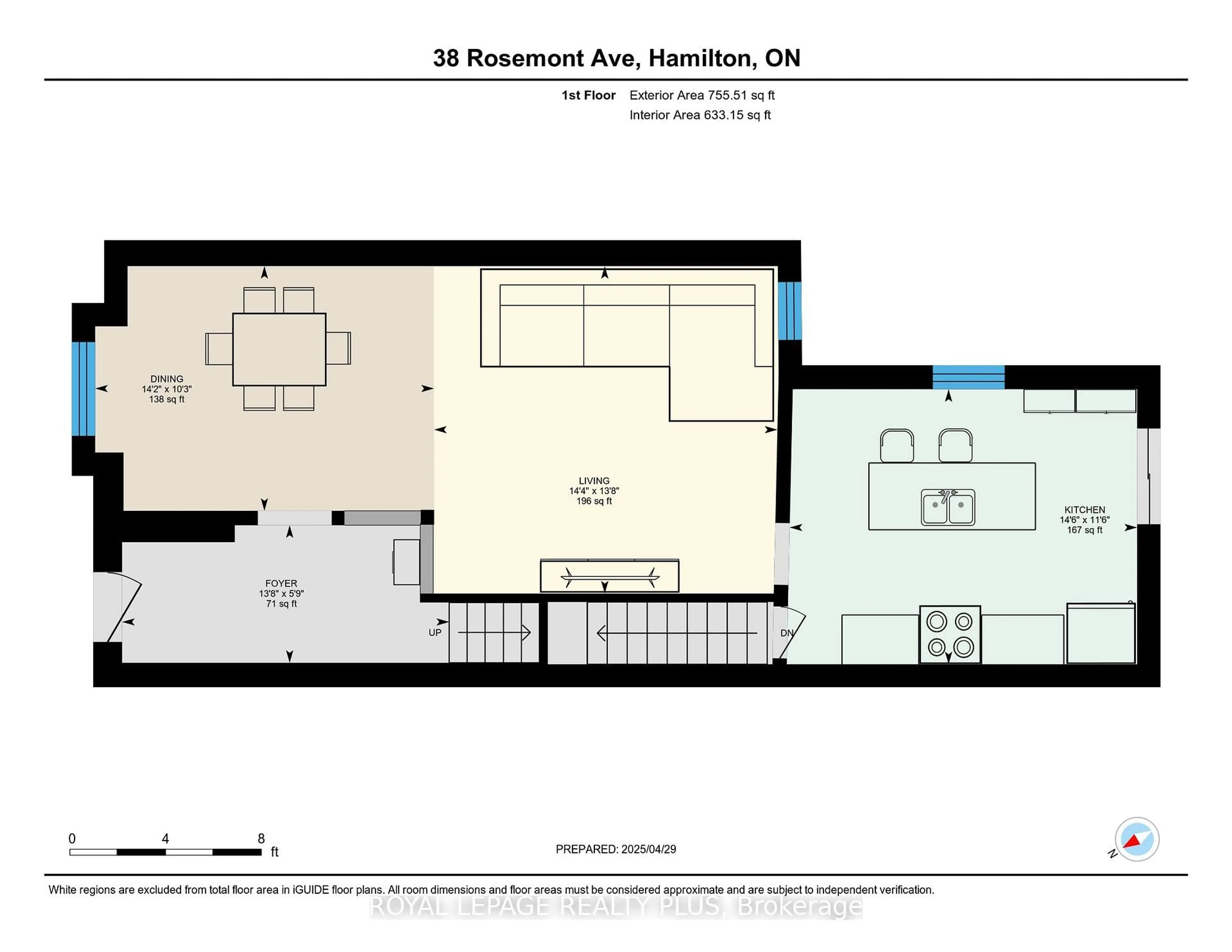 Floor plan for 38 Rosemont Ave, Hamilton Ontario L8L 2M3