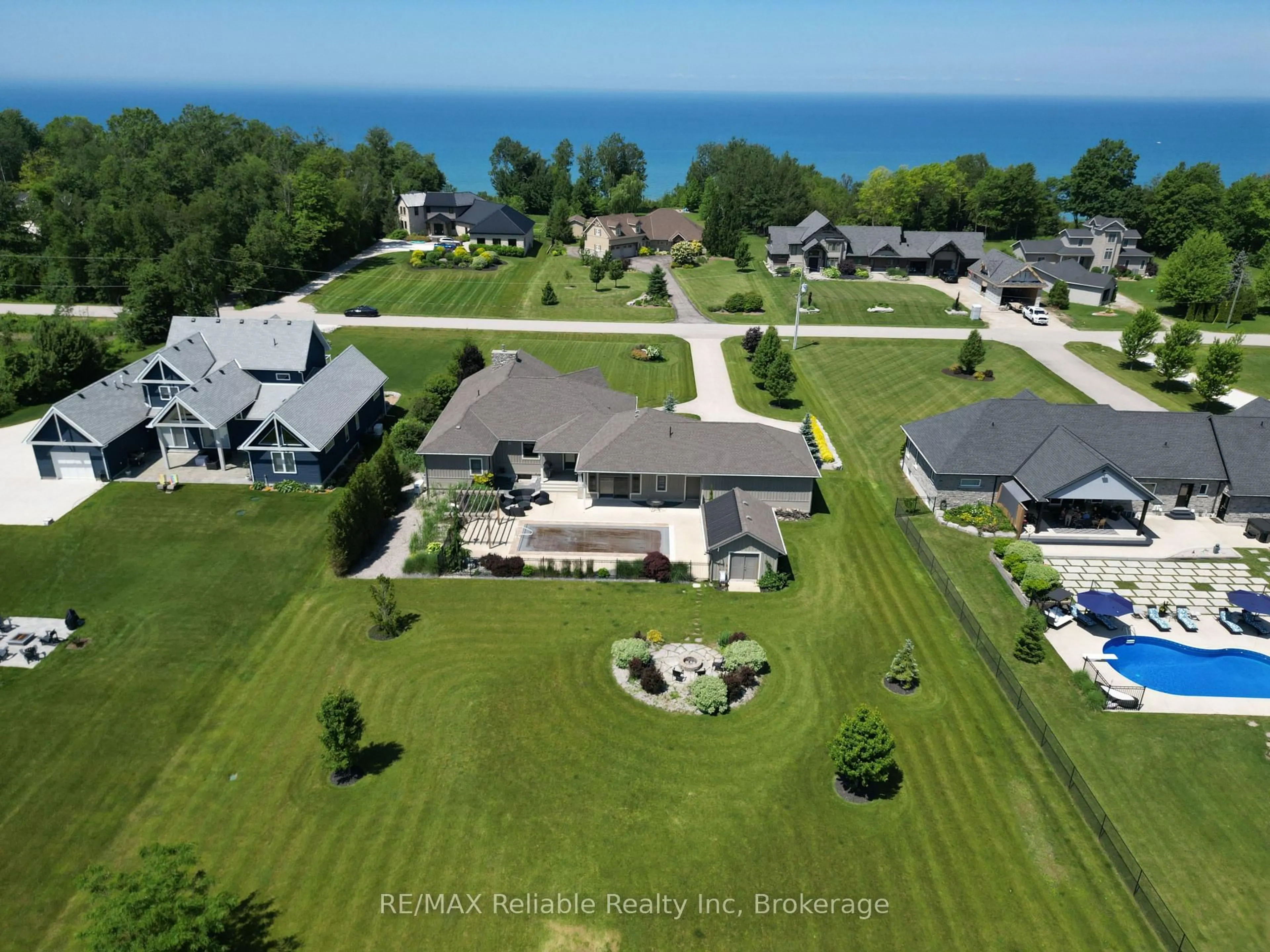 A pic from outside/outdoor area/front of a property/back of a property/a pic from drone, water/lake/river/ocean view for 78924 Mcilwain Line, Central Huron Ontario N7A 3X8