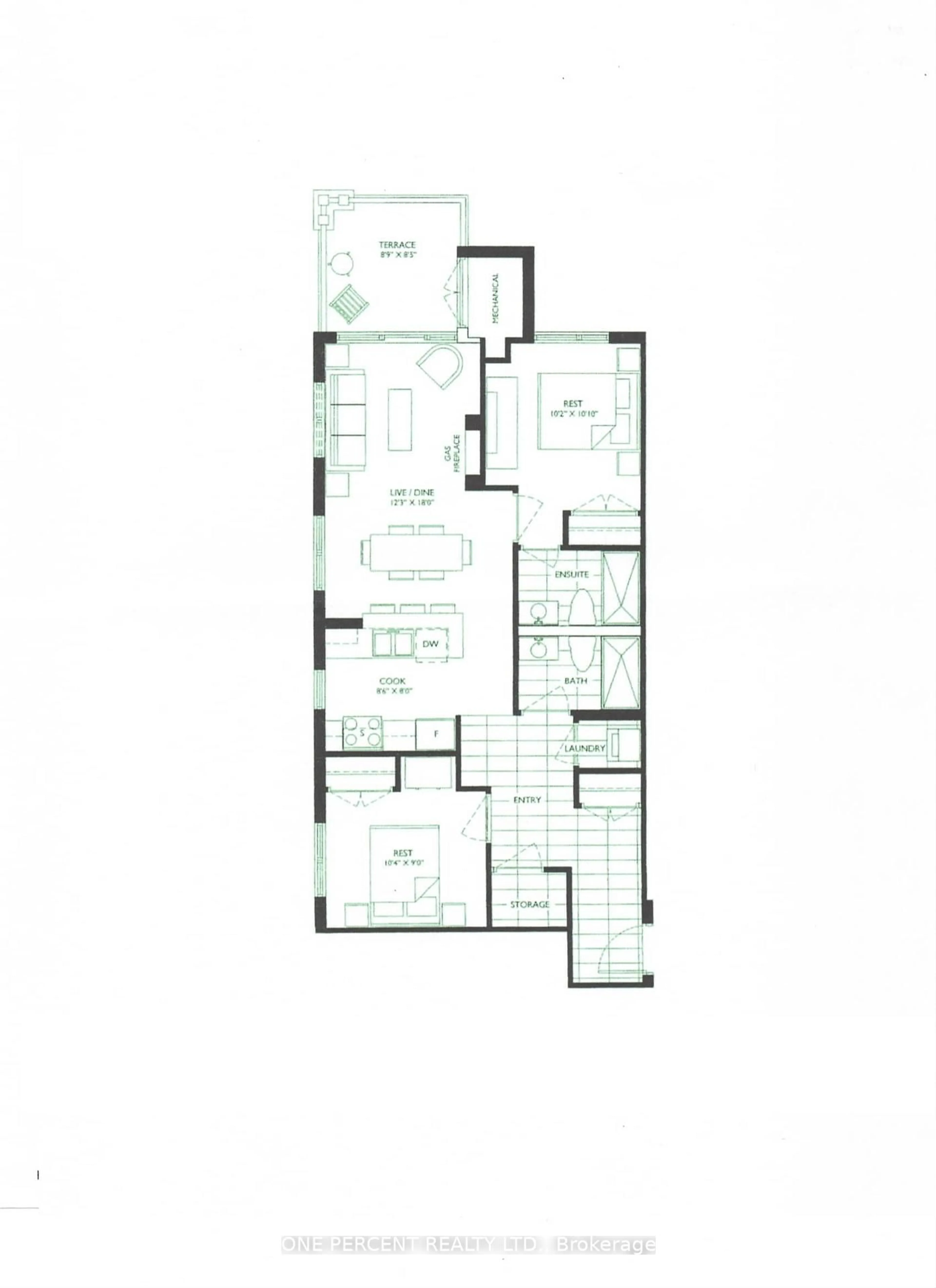 Floor plan for 12 Beckwith Lane #302, Blue Mountains Ontario L9Y 0A4
