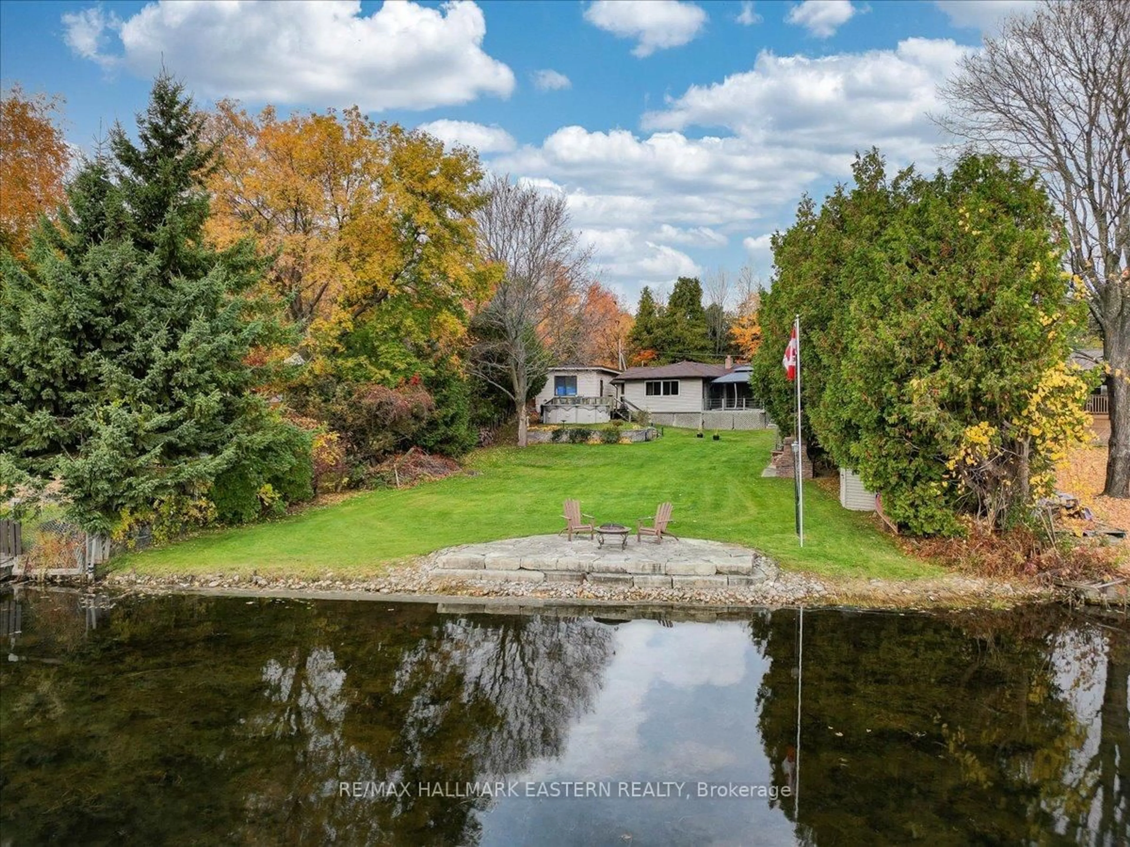 A pic from outside/outdoor area/front of a property/back of a property/a pic from drone, water/lake/river/ocean view for 169 East St, Selwyn Ontario K9J 0C5