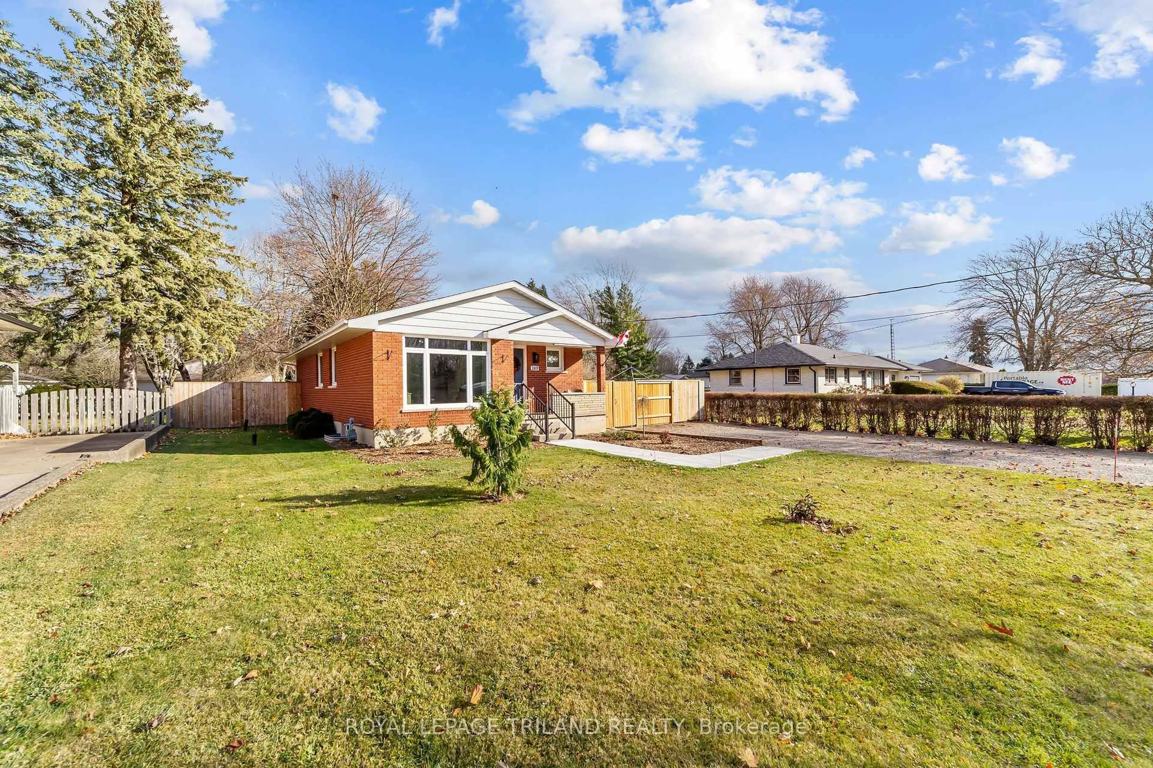 A pic from outside/outdoor area/front of a property/back of a property/a pic from drone, street for 249 Coad St, Southwest Middlesex Ontario N0L 1M0