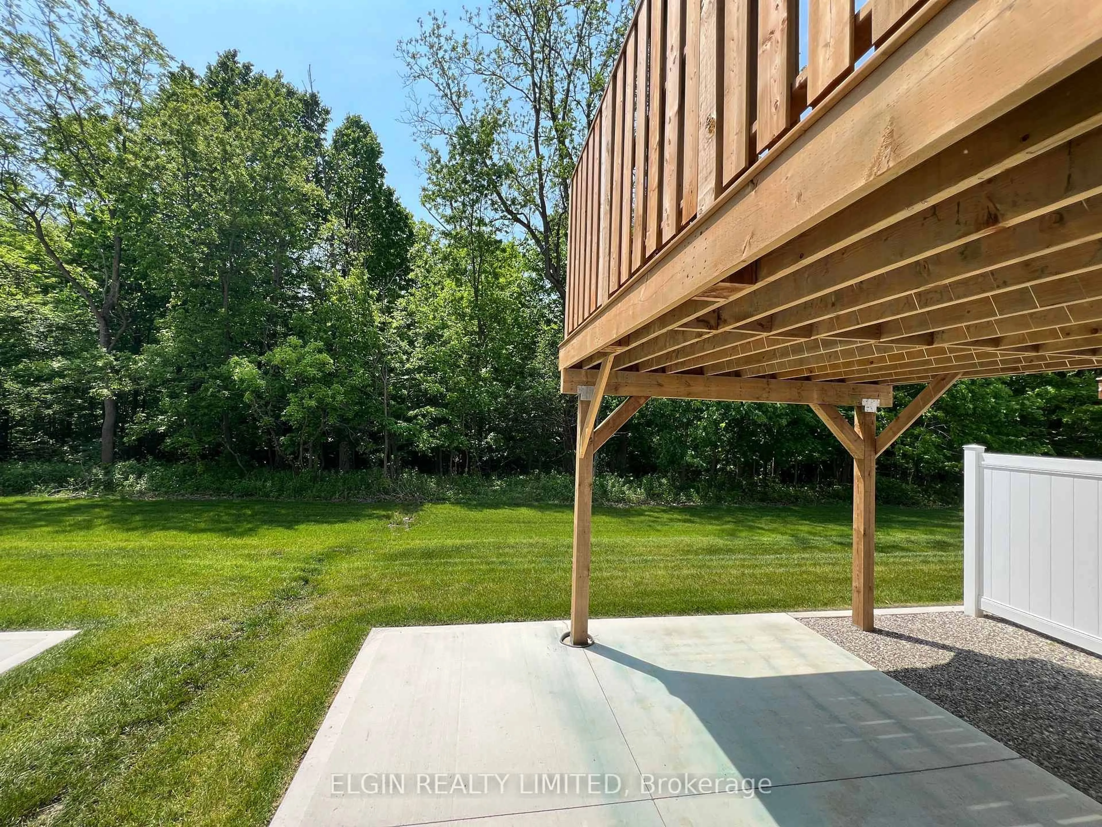 Patio, forest/trees view for 27-49 Royal Dornoch Dr, St. Thomas Ontario N5R 0P4