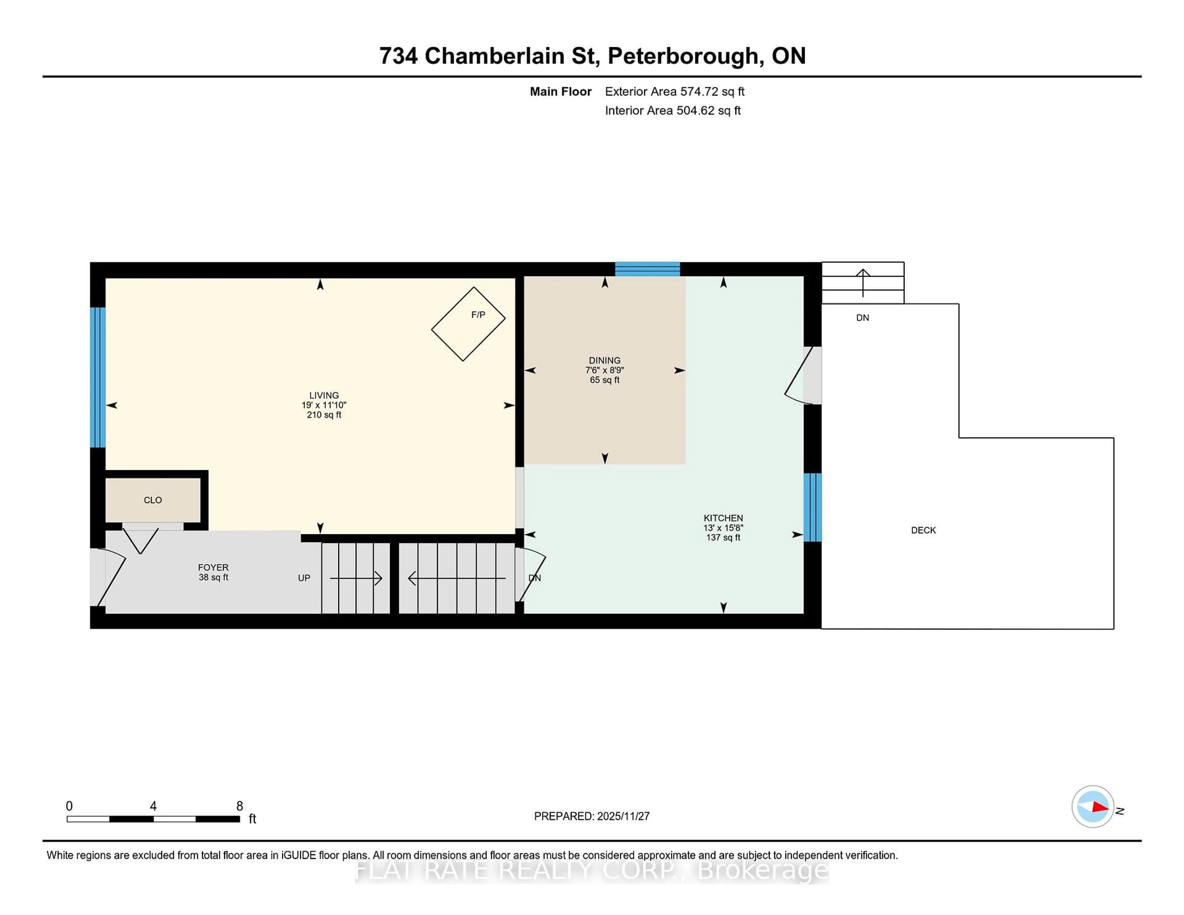 Floor plan for 734 CHAMBERLAIN St, Peterborough Ontario K9J 4M3