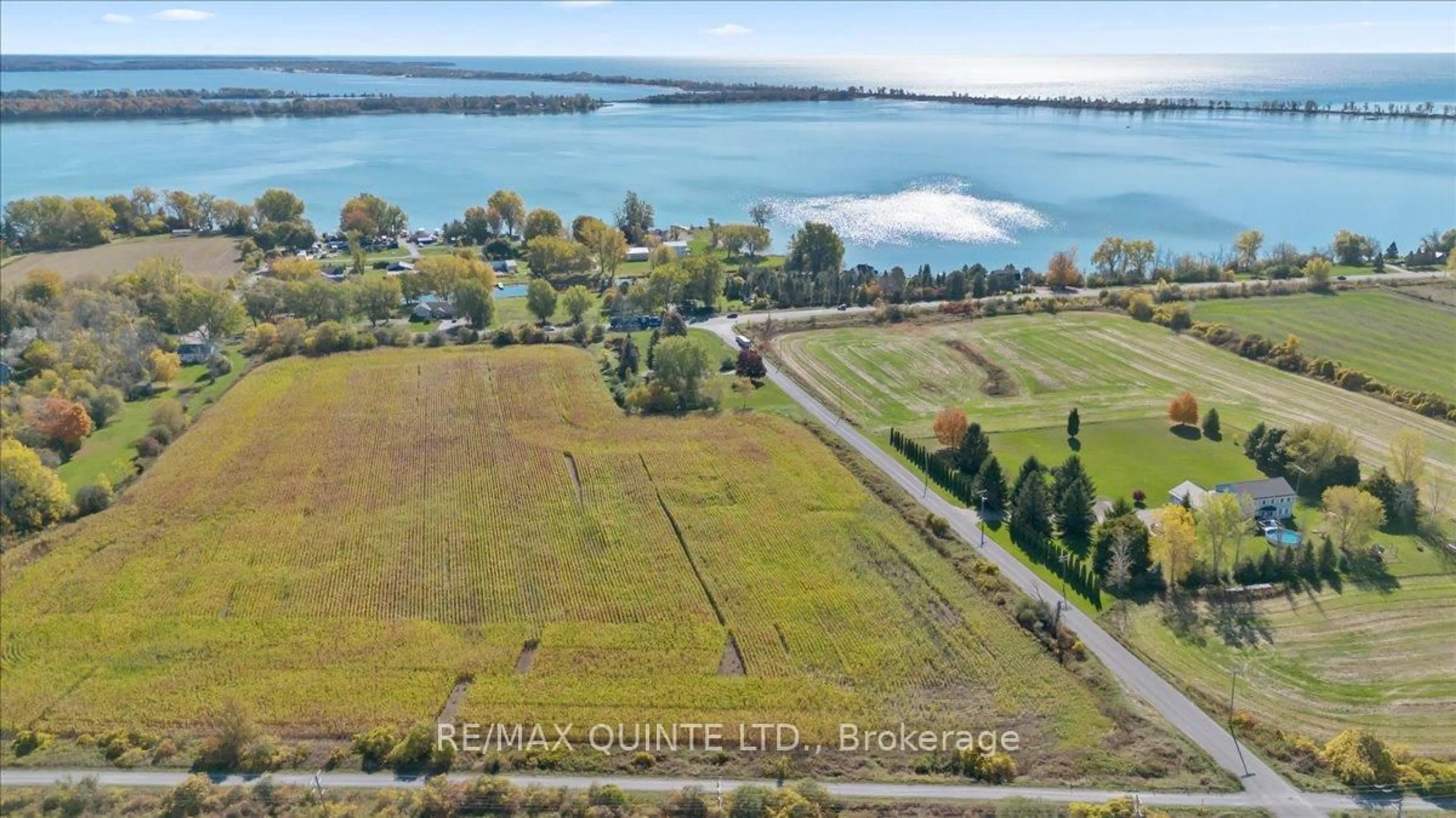 A pic from outside/outdoor area/front of a property/back of a property/a pic from drone, water/lake/river/ocean view for 18 Conley Rd, Prince Edward County Ontario K0K 1G0
