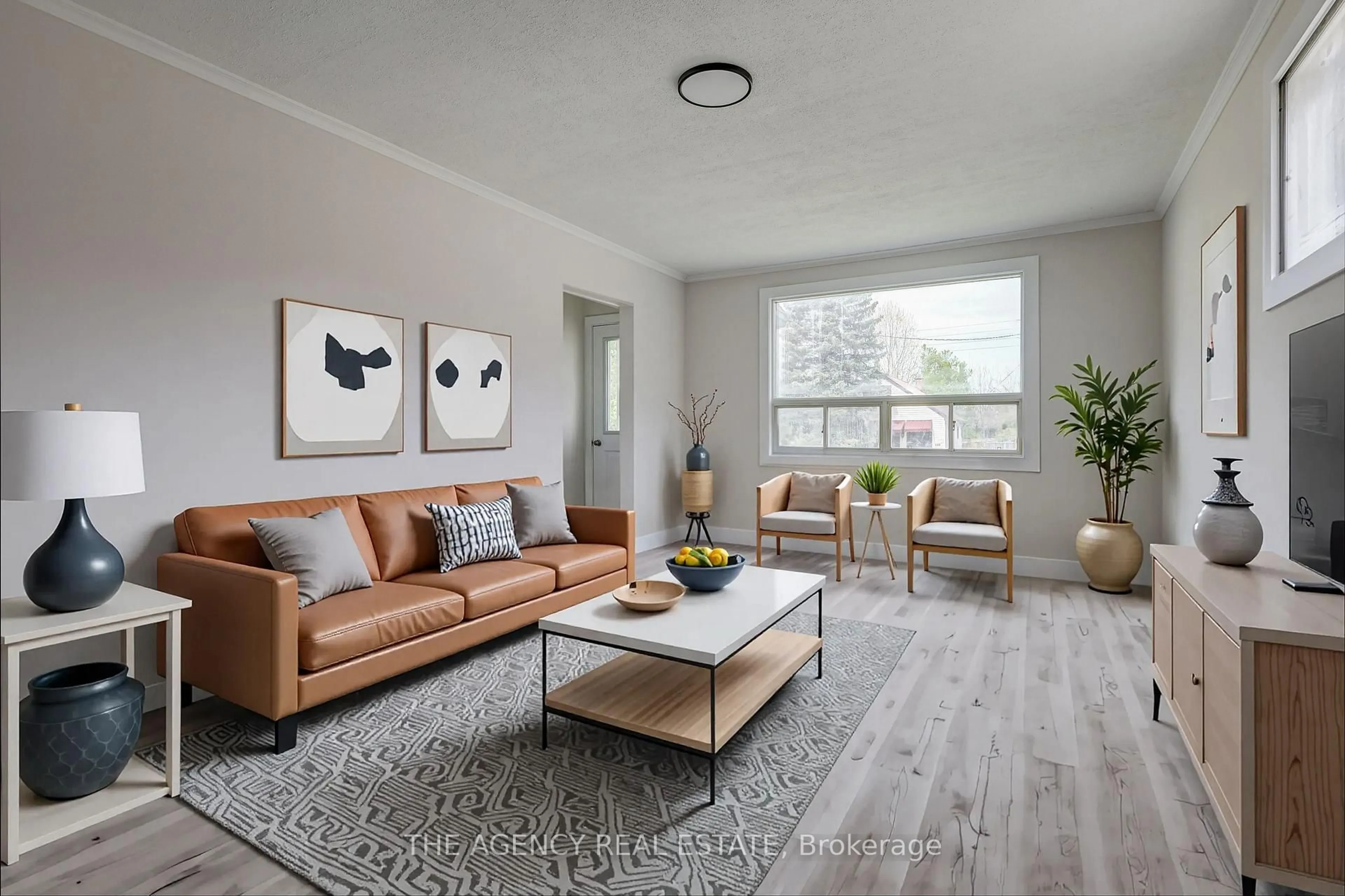 Living room with furniture, wood/laminate floor for 489 Salisbury St, London East Ontario N5Y 3B4