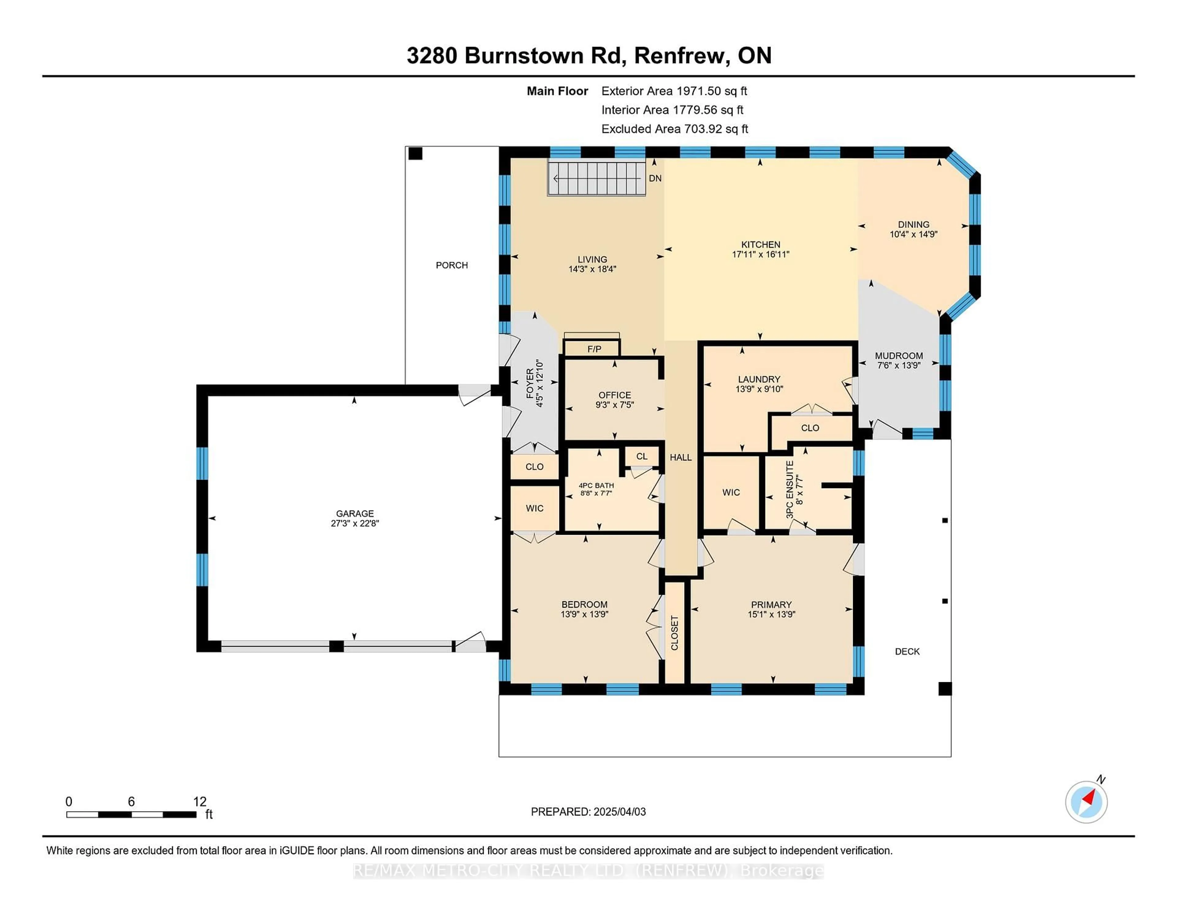 Floor plan for 3280 Burnstown Rd, Renfrew Ontario K7V 3Z9