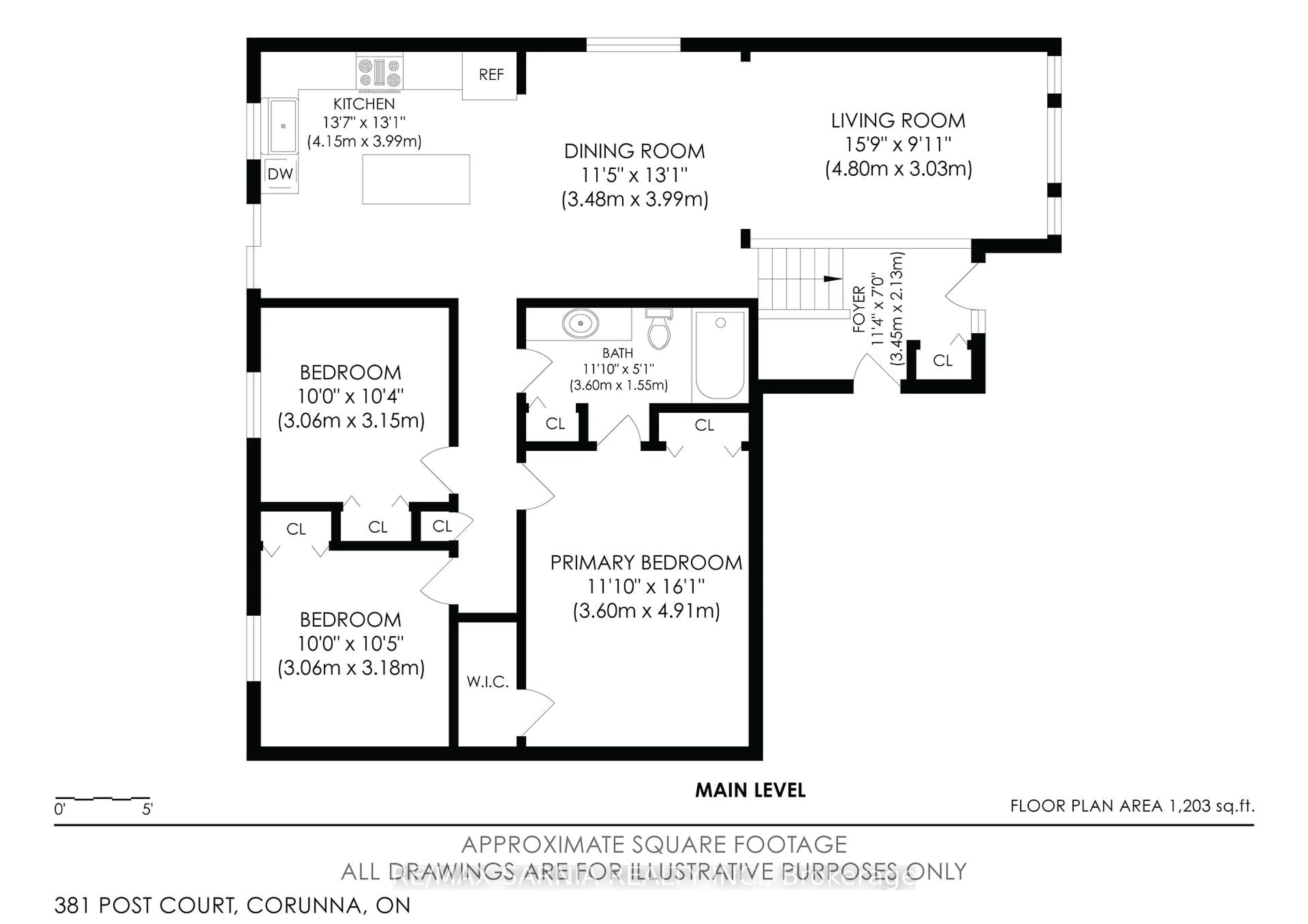 Floor plan for 381 Post Crt, St. Clair Ontario N0N 1G0