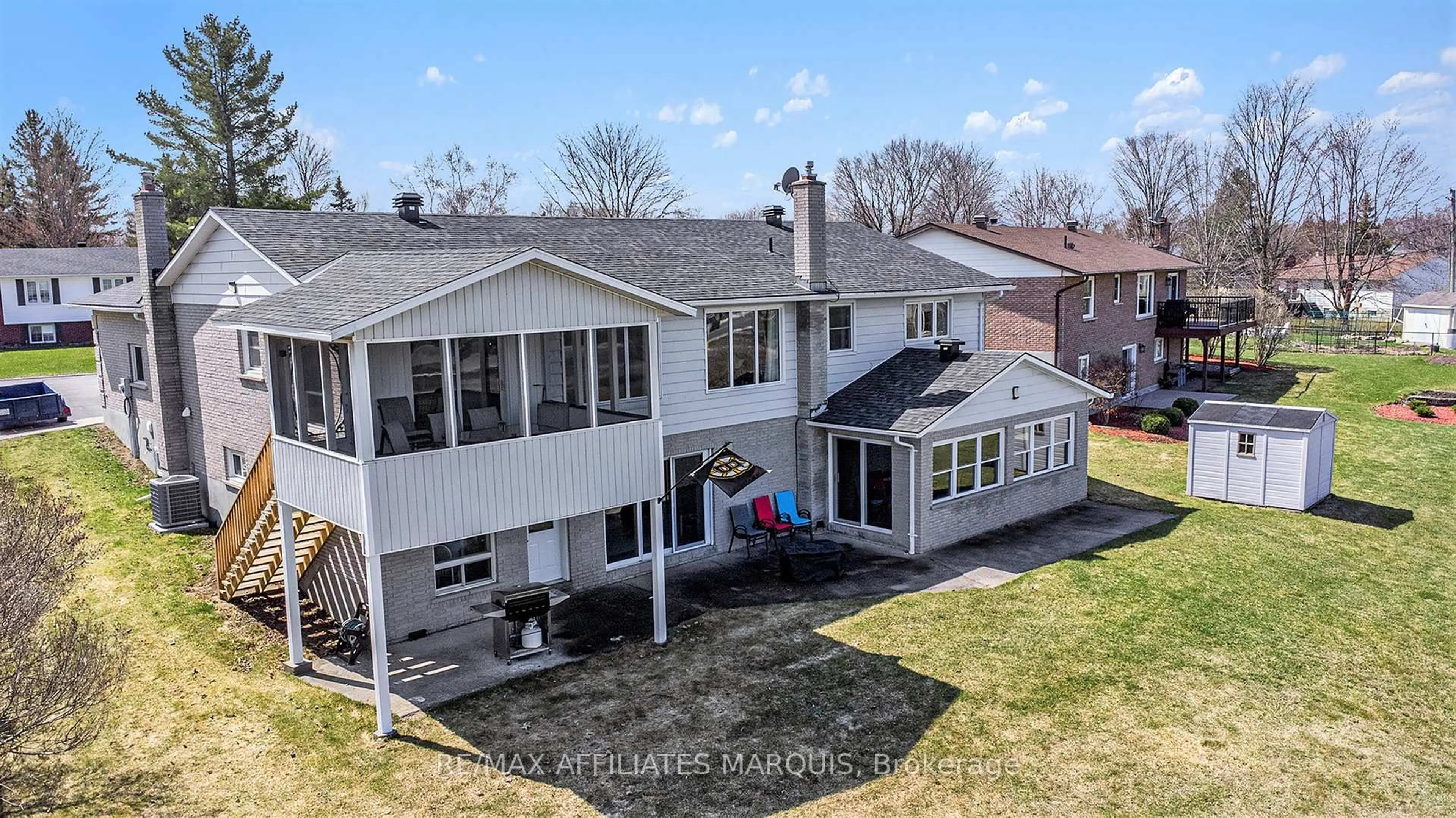 A pic from outside/outdoor area/front of a property/back of a property/a pic from drone, unknown for 74 Colonel By Cres, Smiths Falls Ontario K7A 5B6