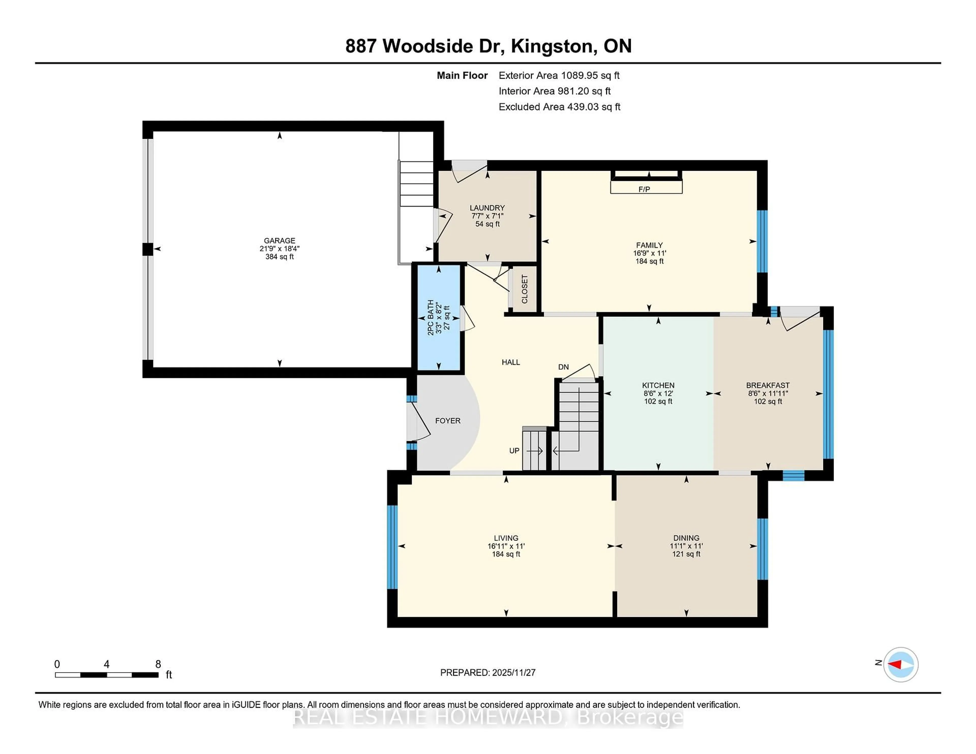Floor plan for 887 Woodside Dr, Kingston Ontario K7P 1T1
