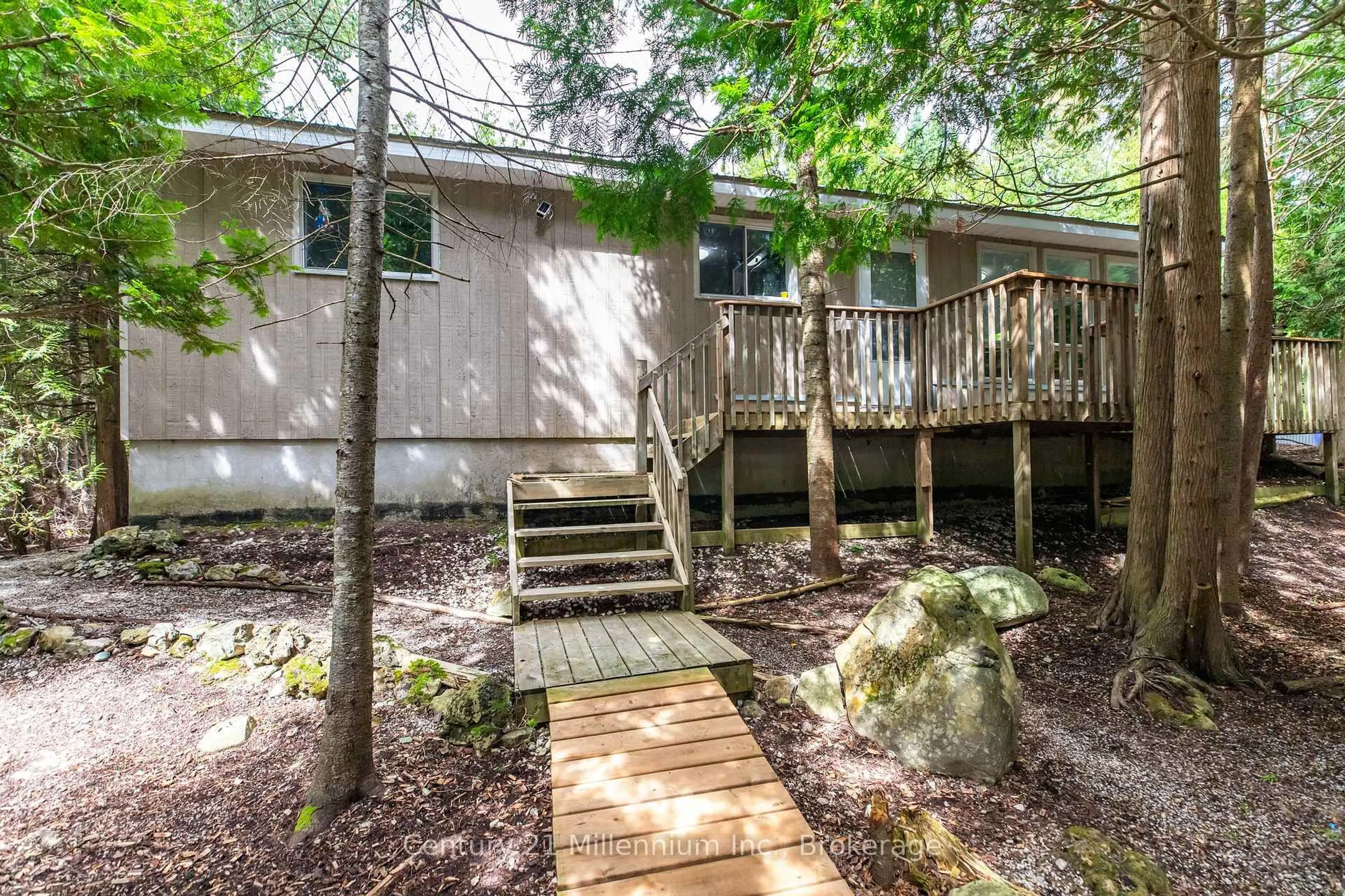 Patio, forest/trees view for 1025 West Rd, Northern Bruce Peninsula Ontario N0H 1W0