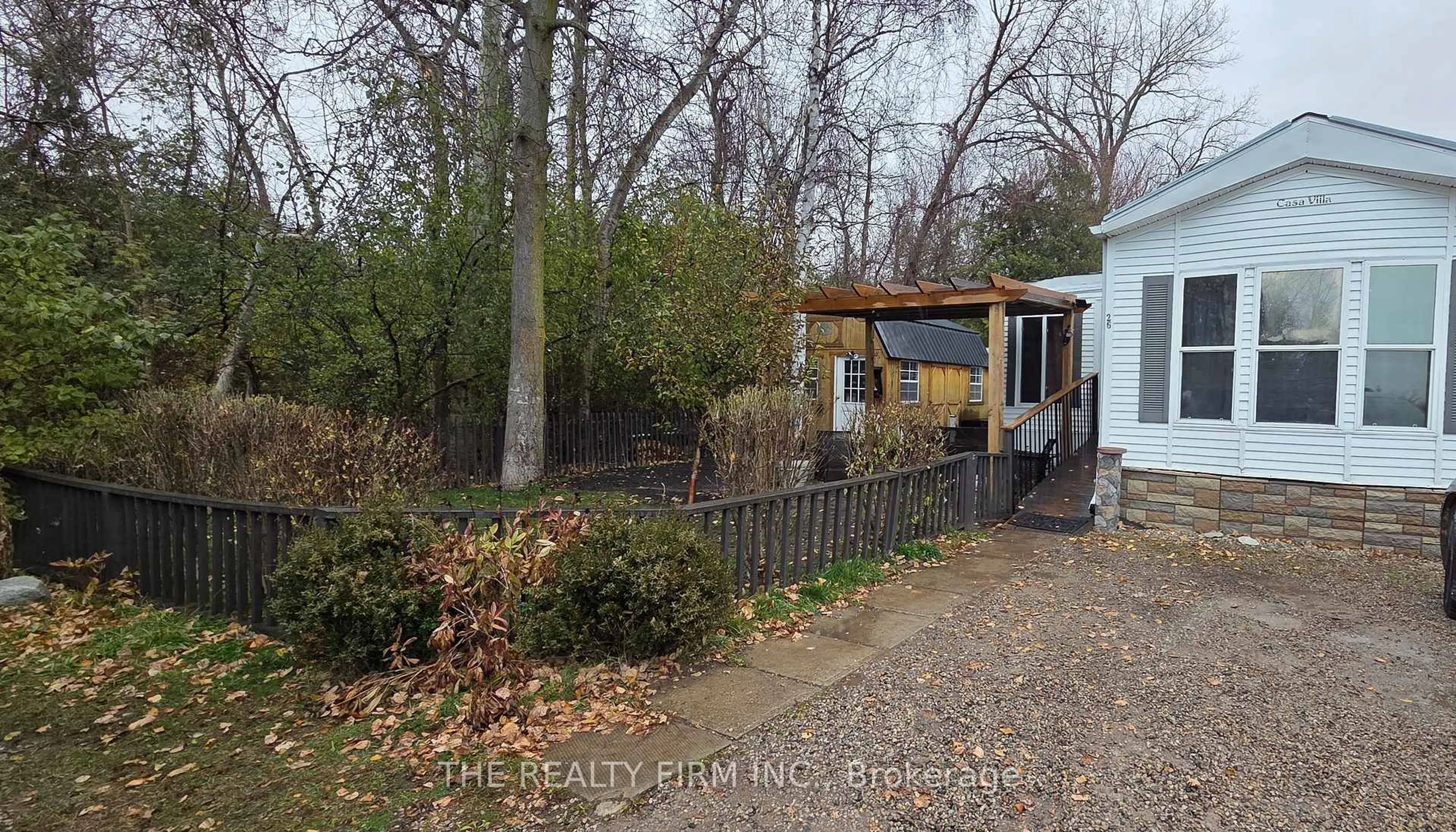 A pic from outside/outdoor area/front of a property/back of a property/a pic from drone, forest/trees view for 79681 Bluewater Highway #26, Central Huron Ontario N7A 3X8